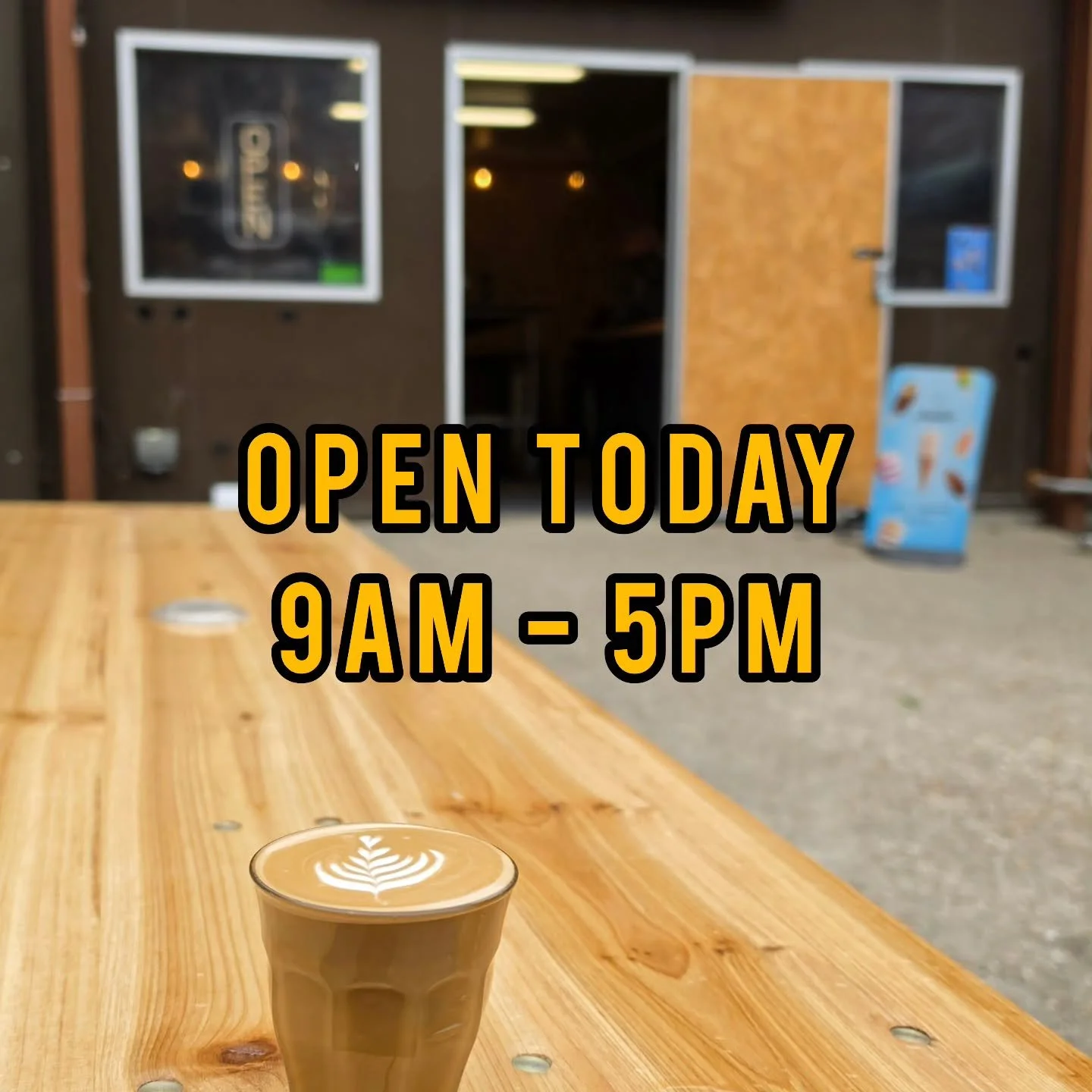 We&rsquo;re back open today and serving all things coffee ☕️

Whether you&rsquo;re stopping in for a flat white, picking up a bag of beans for home, or grabbing a takeaway on the go, we&rsquo;ve got you covered.

If today&rsquo;s a &ldquo;jobs day&rd