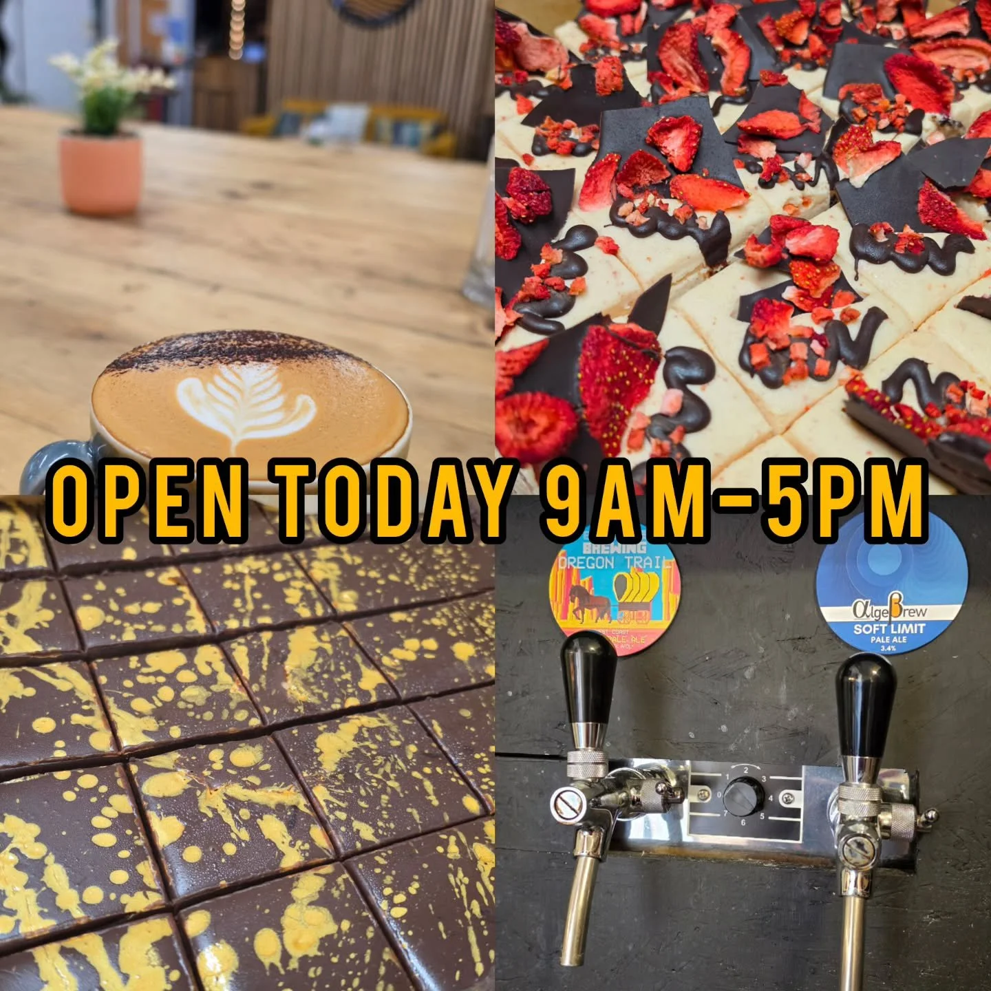 The Roastery is back open today from 9am to 5pm. Whether it's a cup of small-batch, speciality coffee, amazing cakes and pastries, bags of coffee for home, or a cold pint from the bar, we've got it covered! #specialitycoffee #saturdayvibes #coffee #s