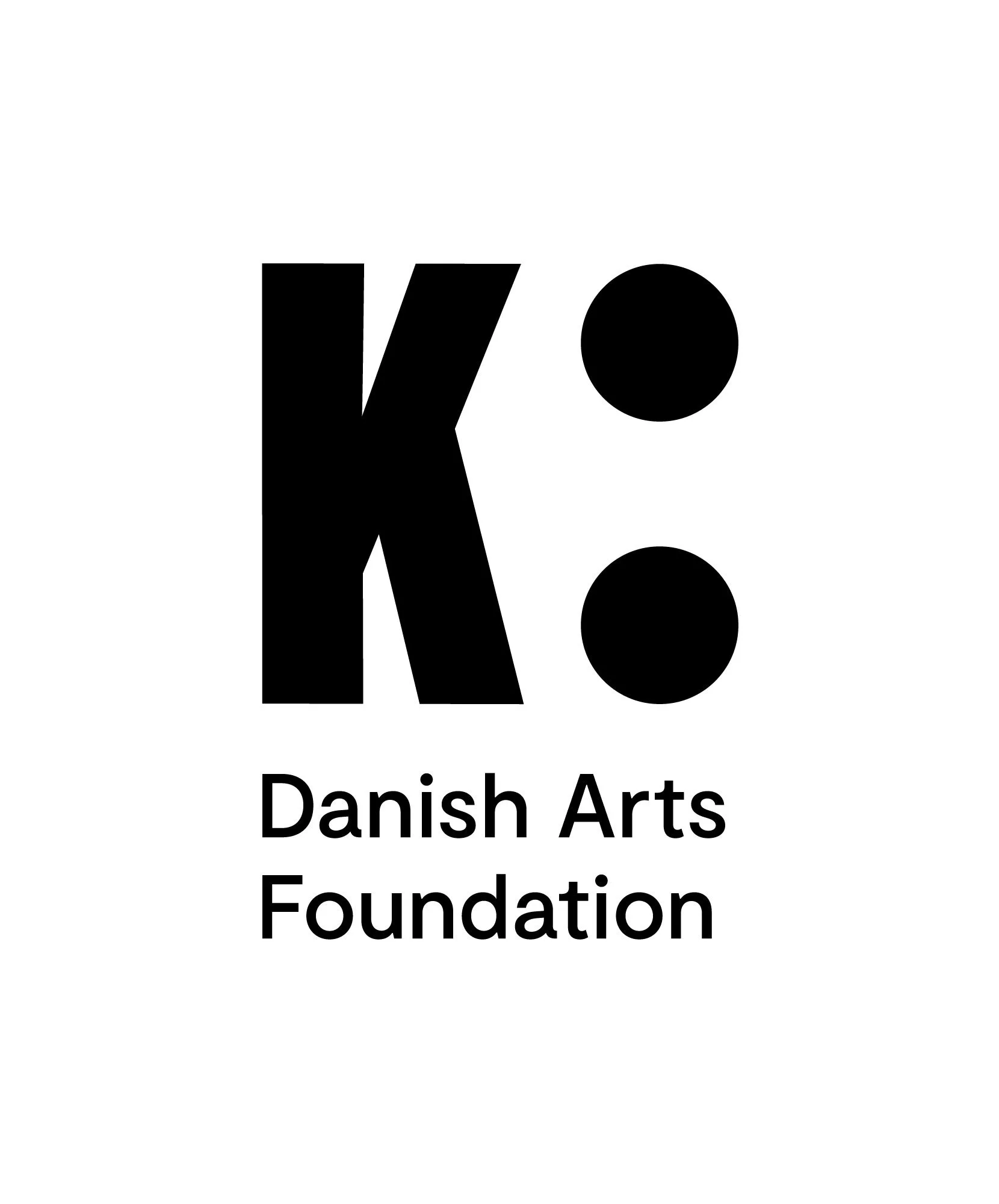 Logo of The Danish Arts Foundation featuring bold black stylized letter 'K' and the words 'Danish Arts Foundation' underneath.