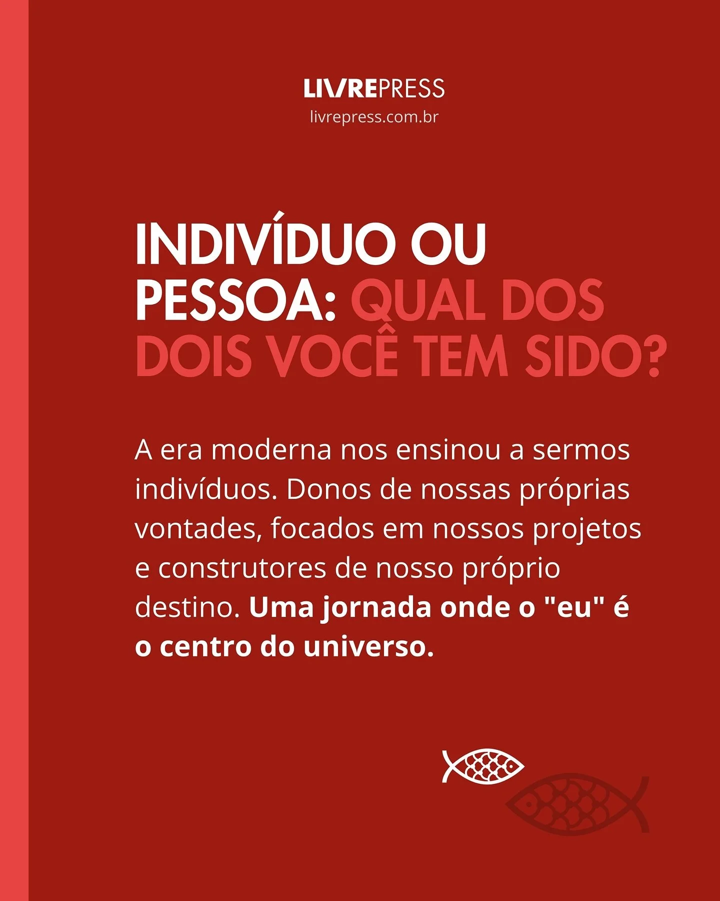 A cultura moderna nos aplaude por sermos indiv&iacute;duos autossuficientes. Mas ser&aacute; que a verdadeira plenitude n&atilde;o reside em algo que esquecemos pelo caminho?

A jornada da f&eacute; nos prop&otilde;e uma troca radical: abandonar a bu