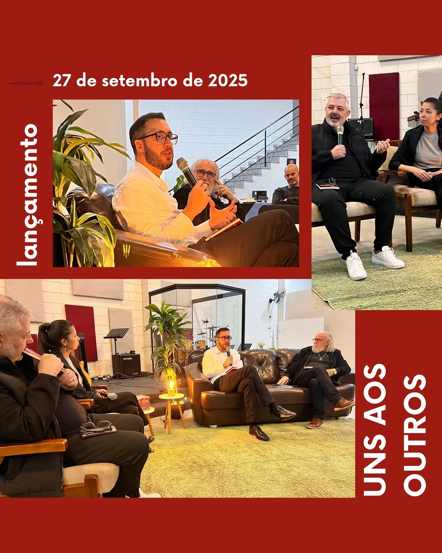 ✨ No &uacute;ltimo s&aacute;bado vivemos um momento inesquec&iacute;vel em Mogi! ✨

O lan&ccedil;amento do livro Uns Aos Outros reuniu irm&atilde;os e amigos para celebrar, refletir e compartilhar a alegria de caminhar juntos na f&eacute;. Foi uma no