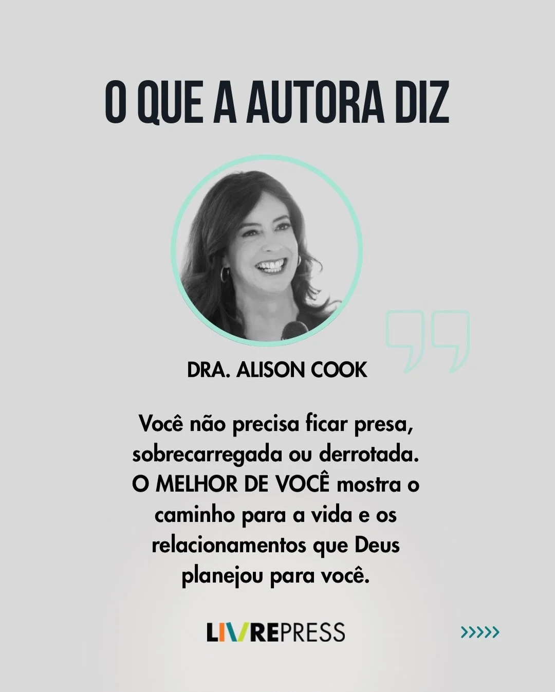 ✨ Voc&ecirc; n&atilde;o precisa ficar presa, sobrecarregada ou derrotada. ✨

Em O MELHOR DE VOC&Ecirc;, a Dra. Alison Cook nos lembra de uma verdade libertadora: existe um caminho de cura, prop&oacute;sito e liberdade &mdash; e ele foi cuidadosamente