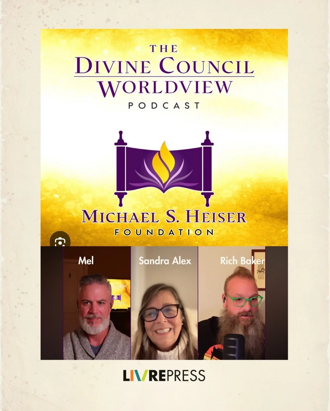 Eu, Sandra Alex, da LIVREPRESS, participei do podcast que a funda&ccedil;&atilde;o Michael S. Heiser criou: DIVINE COUNCIL WORLDVIEW. Uma conversa profunda com o querido irm&atilde;o Rich Baker sobre a nossa amizade, em comum, com o Dr. Mike. Obrigad