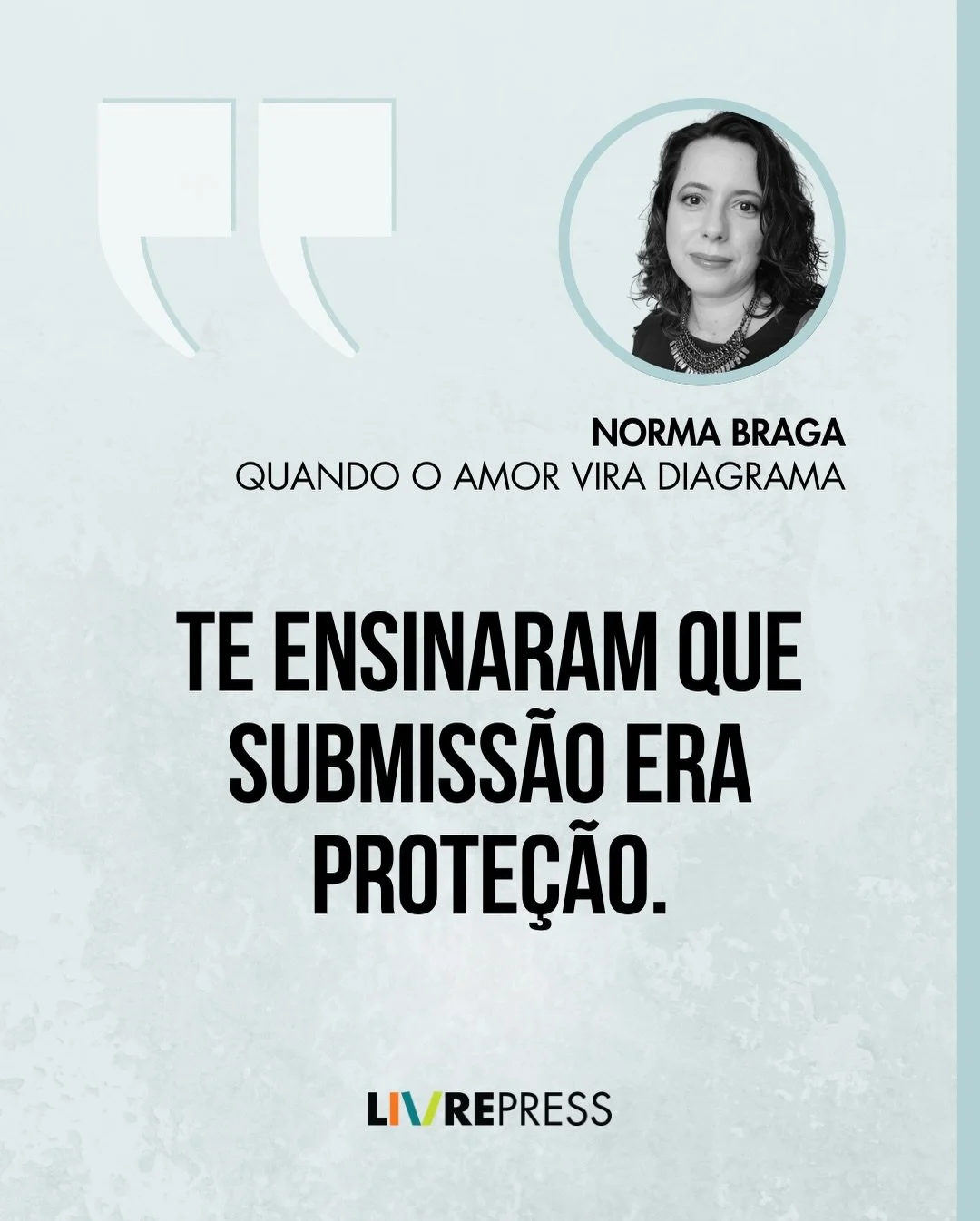 Te ensinaram que submiss&atilde;o era prote&ccedil;&atilde;o. Mas e se o guarda-chuva for uma gaiola?
Quando o Amor Vira Diagrama, de Norma Braga &mdash; dispon&iacute;vel como eBook na Amazon Brasil.