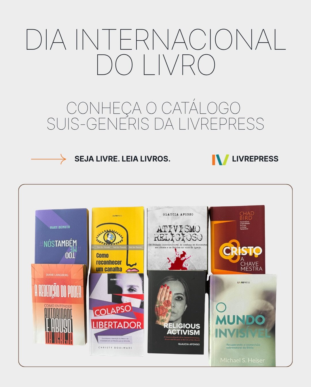 Hoje &eacute; Dia Internacional do Livro &mdash; e n&oacute;s celebramos com aquilo que mais amamos: livros que mudam vidas.
Cada t&iacute;tulo do nosso cat&aacute;logo nasceu de uma convic&ccedil;&atilde;o: pessoas de bom cora&ccedil;&atilde;o merec