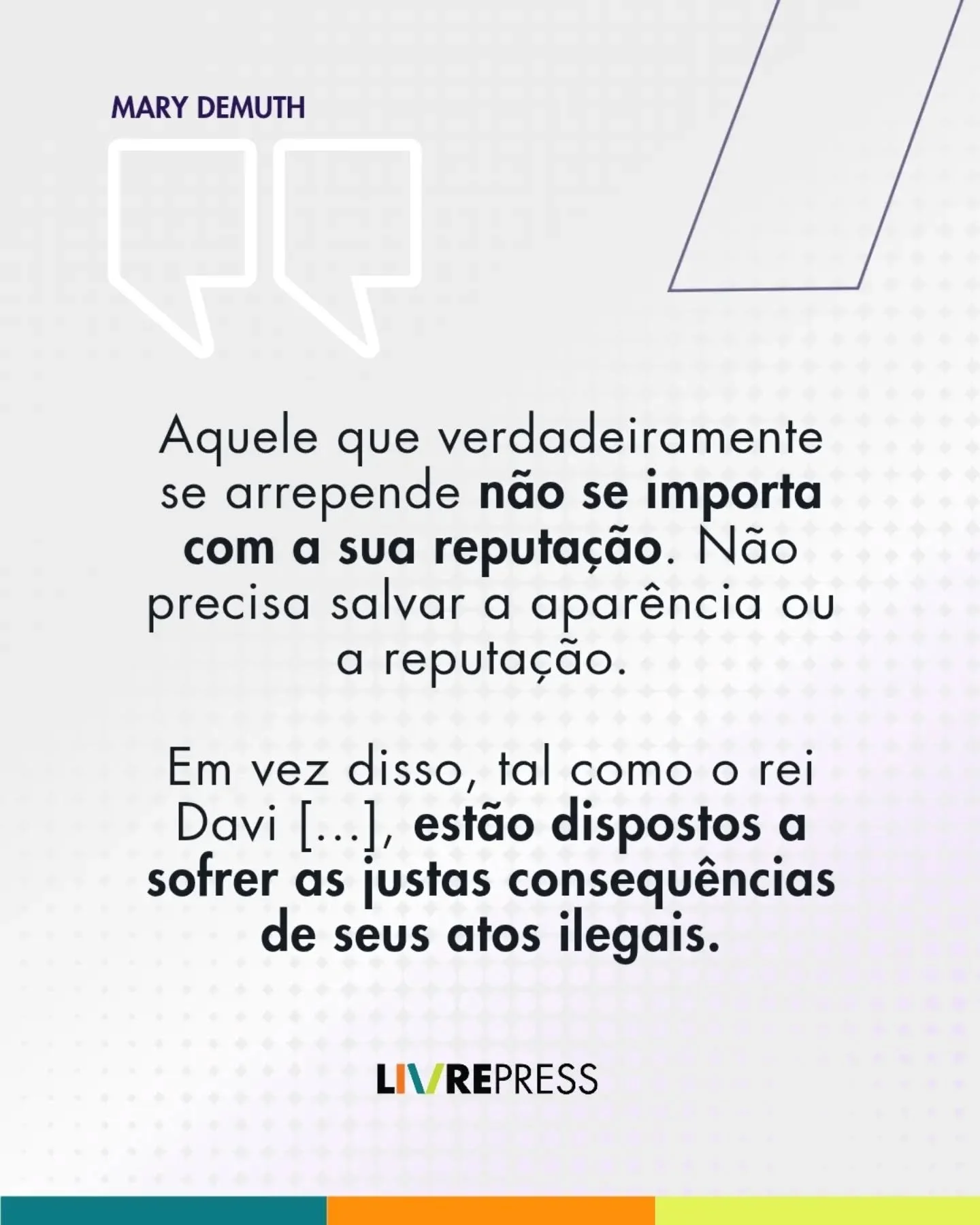 O verdadeiro arrependimento n&atilde;o busca blindar imagens p&uacute;blicas, negociar culpas ou proteger privil&eacute;gios.

Quando algu&eacute;m realmente se arrepende, o foco deixa de ser a reputa&ccedil;&atilde;o e passa a ser a repara&ccedil;&a