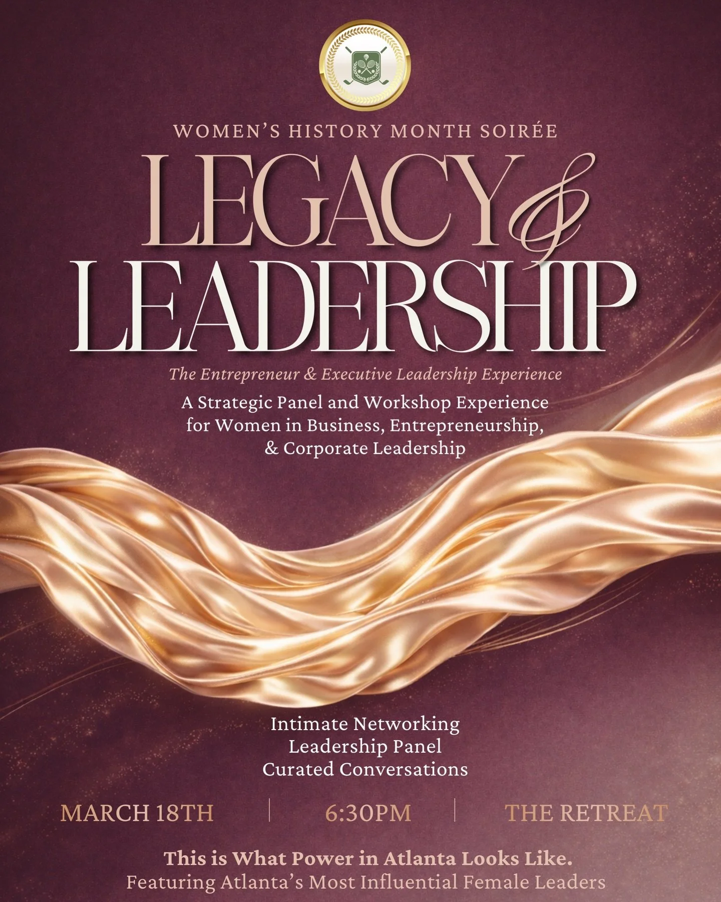 ✨ LEGACY &amp; LEADERSHIP ✨

The Entrepreneur &amp; Executive Leadership Experience in celebration of Women&rsquo;s History Month presented by Ladies Athletic Club

In honor of Women&rsquo;s History Month, Ladies Athletic Club invites you into an eve