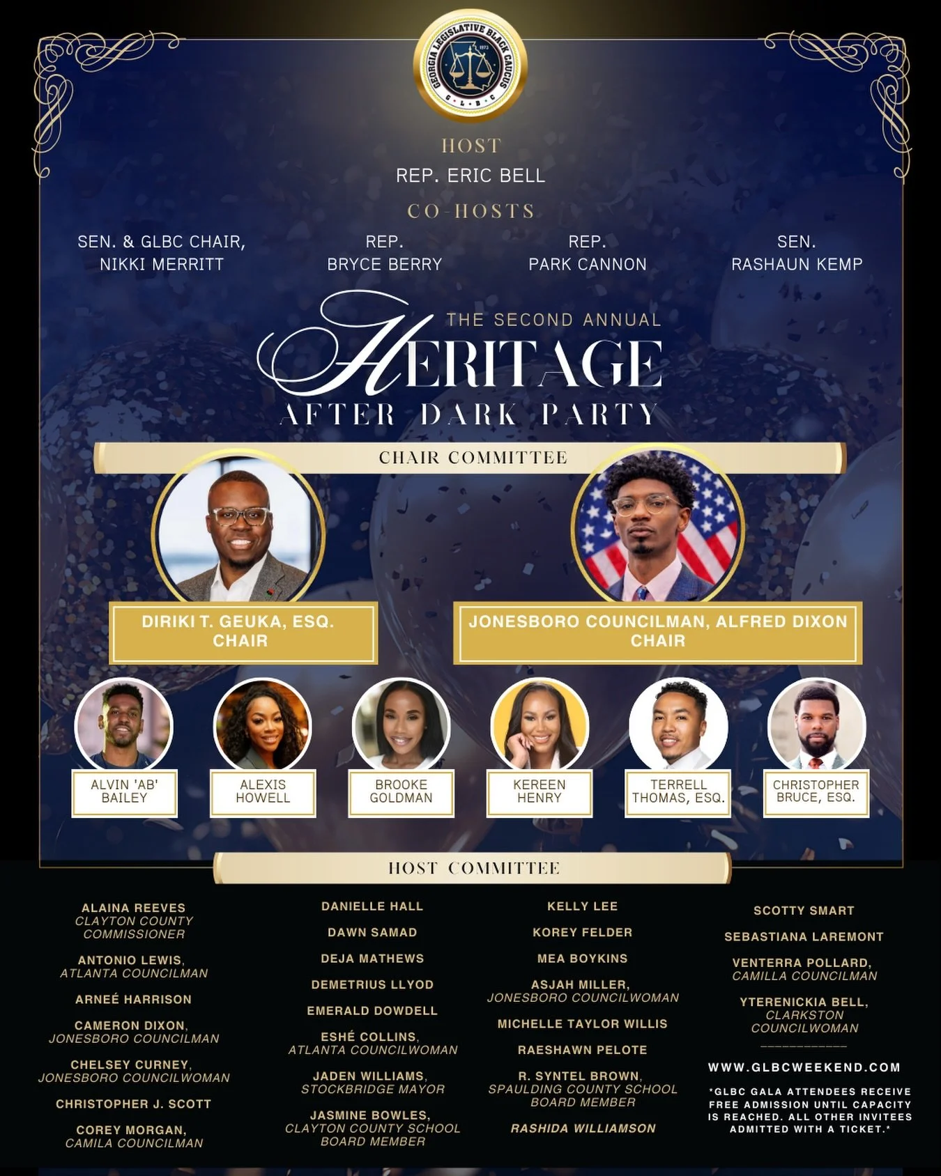 ONE WEEK AWAY 1️⃣ 🗓️ 

Join us and the distinguished members of the Georgia Legislative Black Caucus next Friday, February 27, 2026, at 10:30 PM for an unforgettably fun evening in support of the entire GLBC at their 2nd Annual Heritage After Dark a