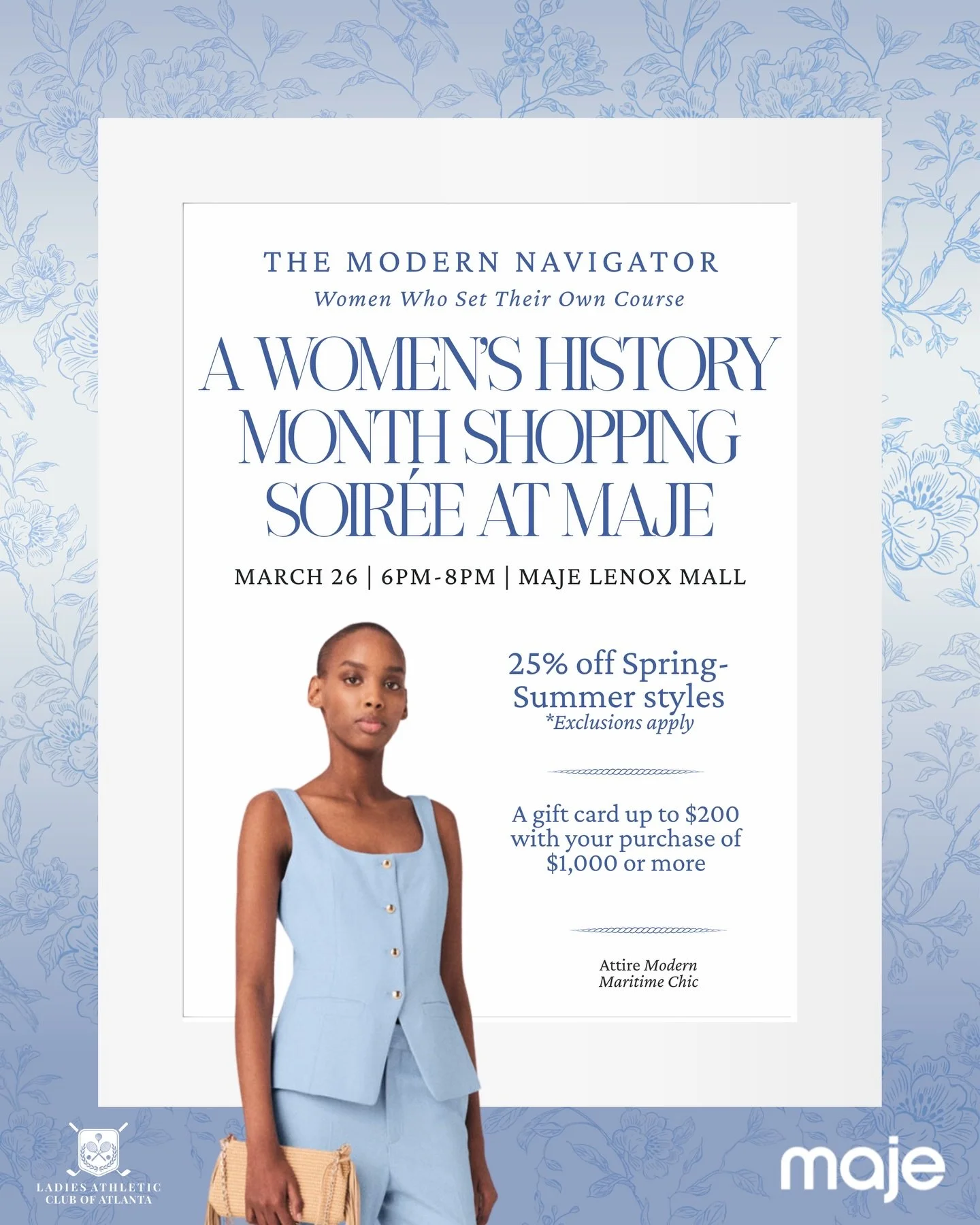 ✨ The Modern Navigator: Women Who Set Their Own Course ✨

In celebration of Women&rsquo;s History Month, we invite you to an intimate and elevated evening designed for connection, style, and inspiration.

Join the Founders and Leadership of the Ladie