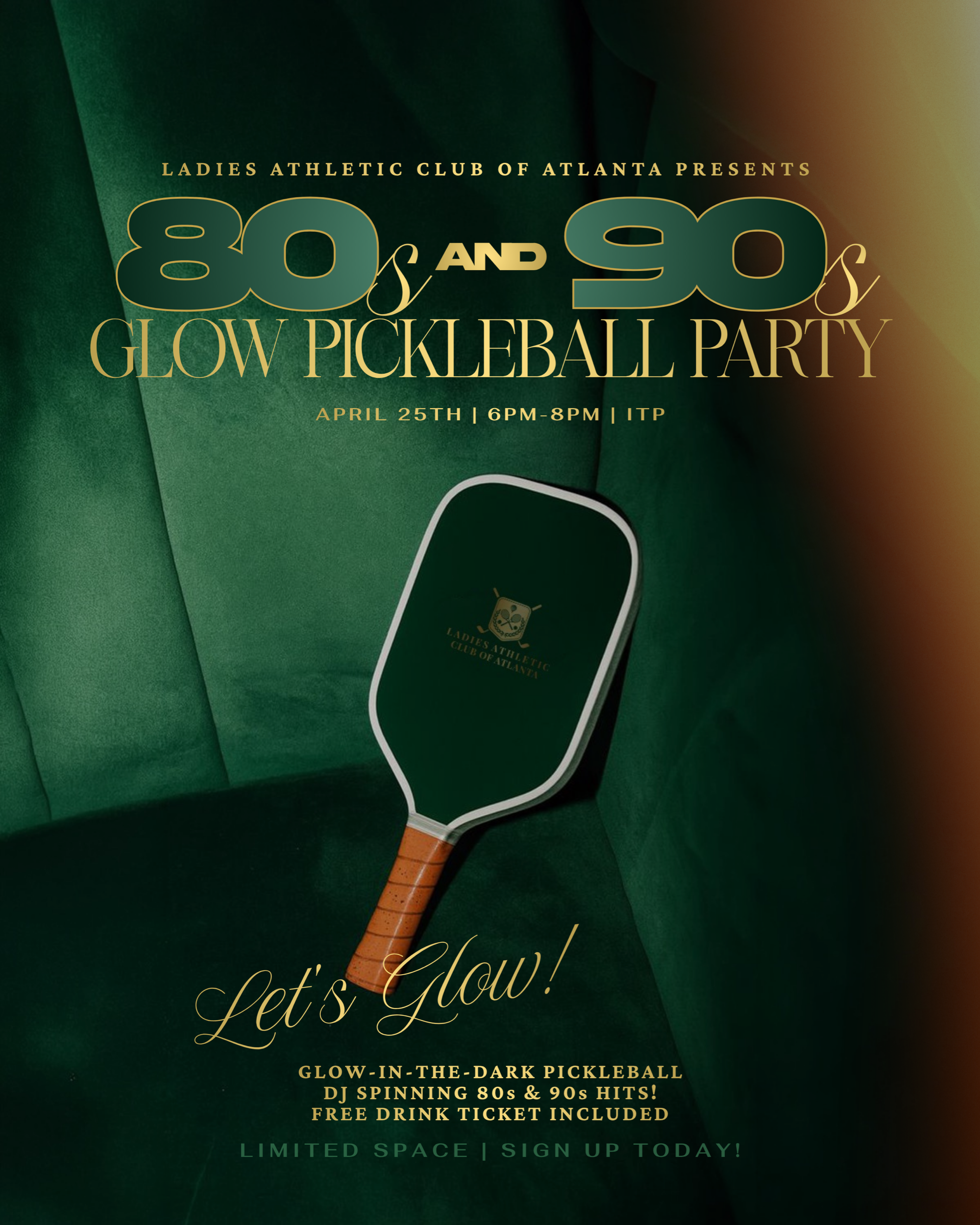 Back to the 80s & 90s Glow Pickleball Party