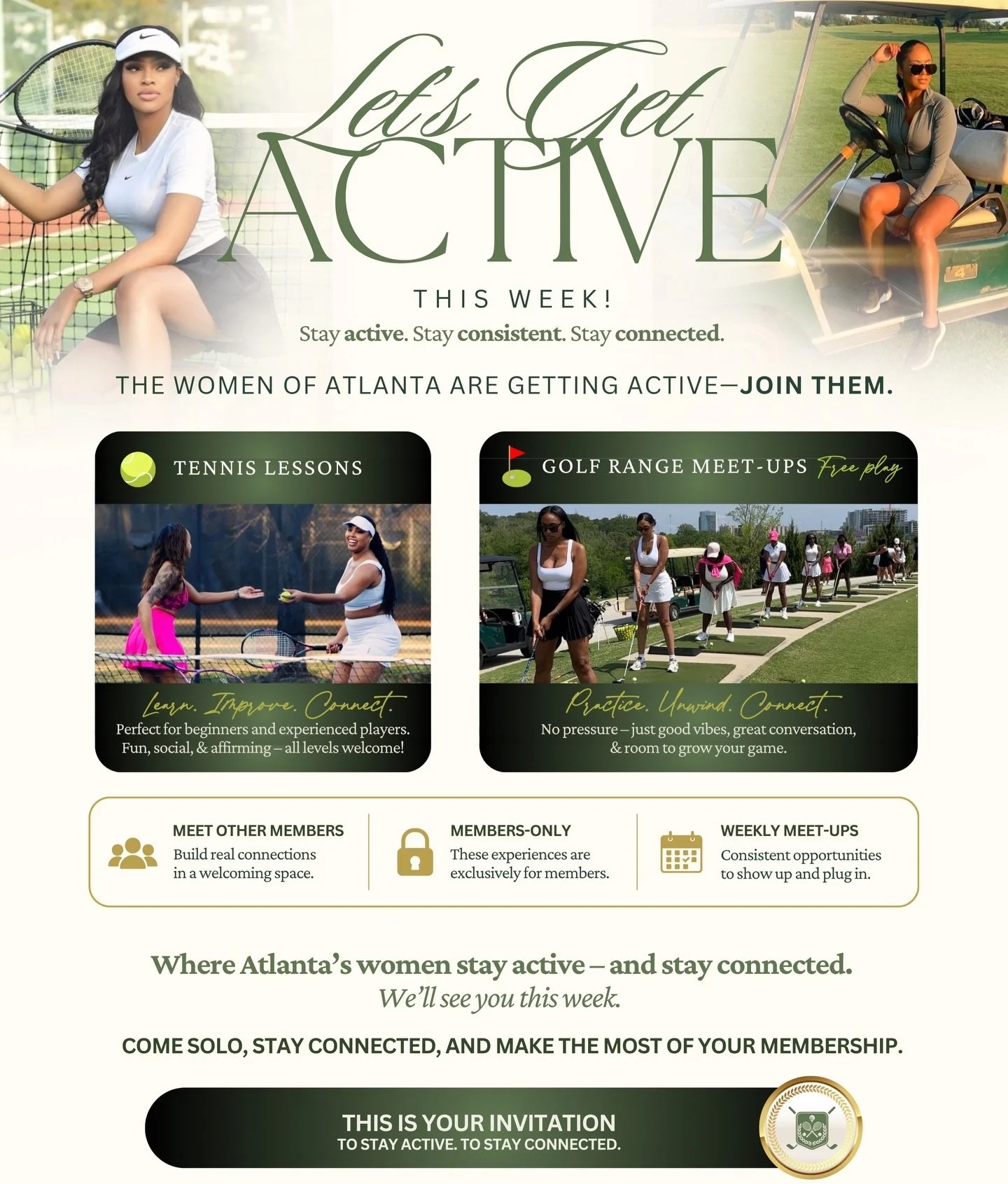 ✨ Your Membership Should Move With You ✨

At the Ladies Athletic Club, an active lifestyle isn&rsquo;t something you have to figure out alone&mdash;it&rsquo;s built into your membership.

From weekly tennis lessons and golf range meet-ups to Pilates,