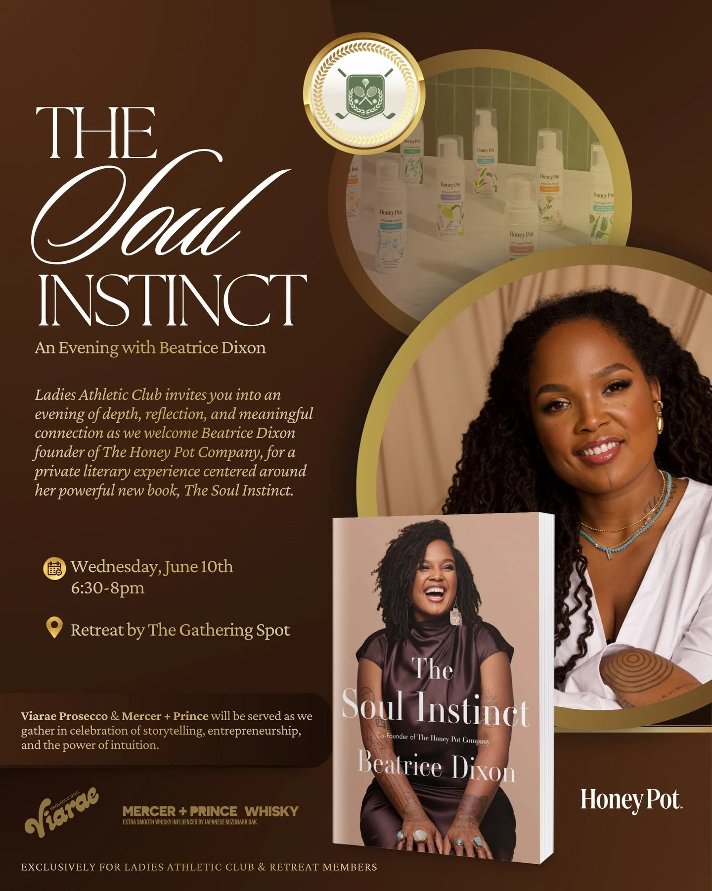 ✨ Beatrice Dixson didn&rsquo;t build The Honey Pot Company by doubting herself&mdash;she trusted her instinct, and that changed everything.

Ladies Athletic Club invites you to The Soul Instinct: An Evening with Beatrice Dixon @iambeadixon &mdash; co