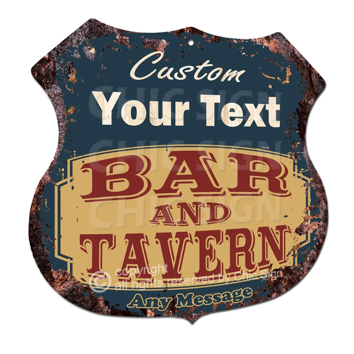 Navy Custom Bar and Tavern Shield Sign BP-0754