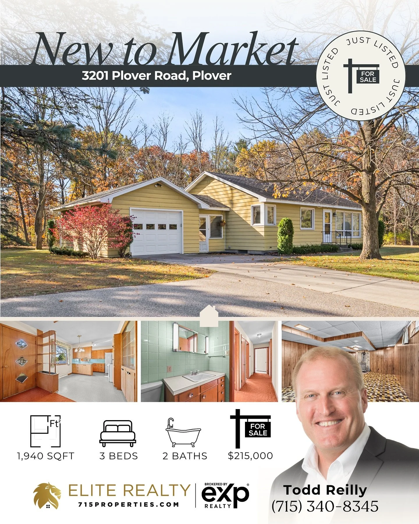 ✨New to Market✨ Exceptional opportunity to own a three-bedroom, two-bath ranch home on a spacious .71-acre lot. This one-owner property offers solid construction, thoughtful design, and an unmistakable mid-century modern flair throughout. Call Todd t