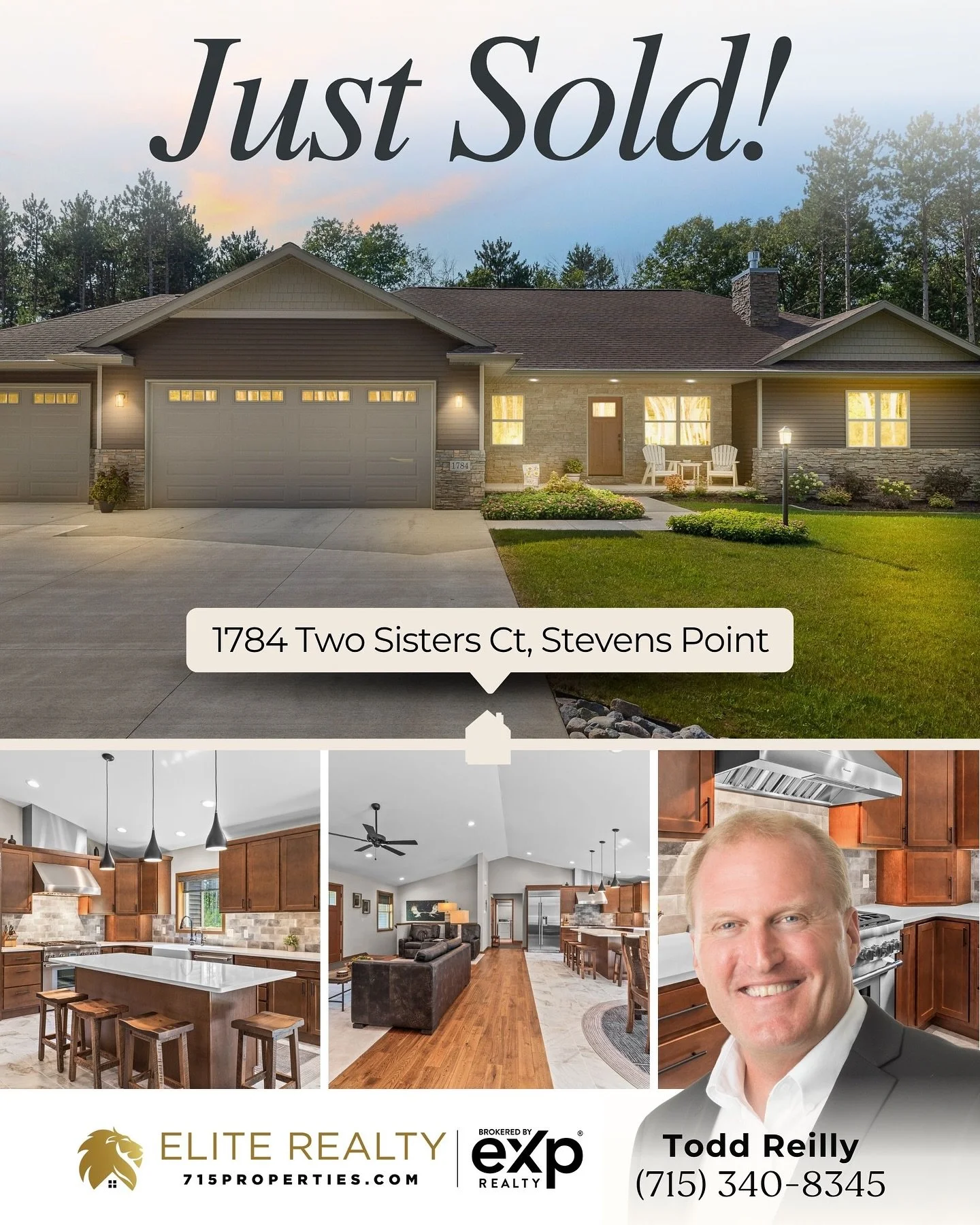 This showstopping, nearly new, custom-built ranch by Grawey Homes is #SOLD 🏡 Are you considering buying or selling? 📱Call Todd (715) 340-8345&nbsp;#EliteRealtyTeam #Sold