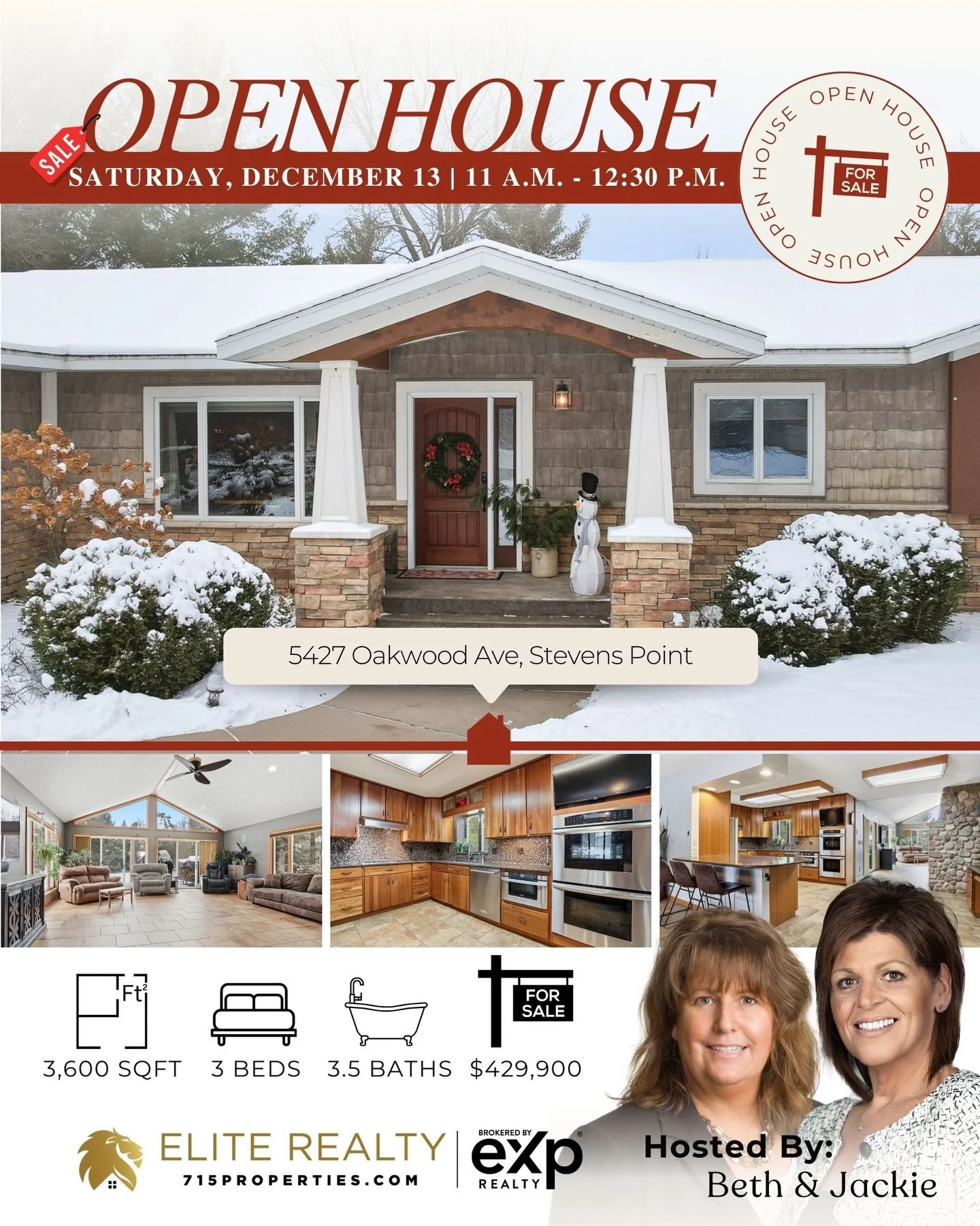 ✨ Open House this Saturday, December 13 from 11 a.m. - 12:30 p.m. Hosted by Beth &amp; Jackie ✨ Welcome to this beautifully maintained residence in the highly desirable Town of Hull, where great curb appeal, custom details, and a thoughtfully designe