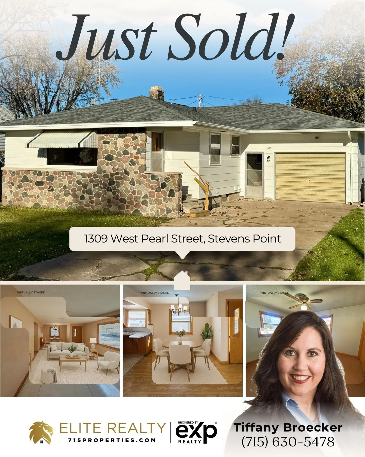 This open-concept living room, dinette, and kitchen home is #SOLD Congratulations to Tiffany&rsquo;s sellers on a successful closing 😀🏡 Are you considering buying or selling?📱 Call Tiffany (715) 630-5478 #eliterealtyteam