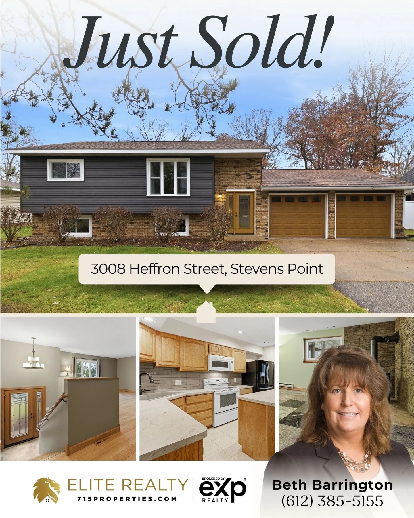 This beautifully maintained 2,300+ finished sq. ft. bi-level home in Stevens Point  is #SOLD 🏡 Are you considering buying or selling?📱 Call Beth (612) 385-5155