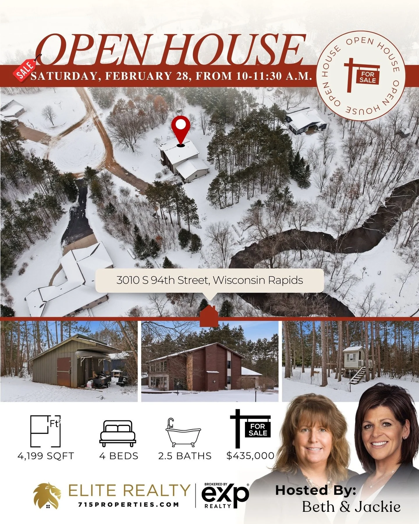 🚨Open House this Saturday, February 28 from 10-11:30 a.m. Hosted by Jackie Sohns &amp; Beth Barrington 🚨&nbsp;Be one of the first to see this 4 bedroom, 2.5-bath home offers a functional and flexible layout, with three bedrooms located on the main 