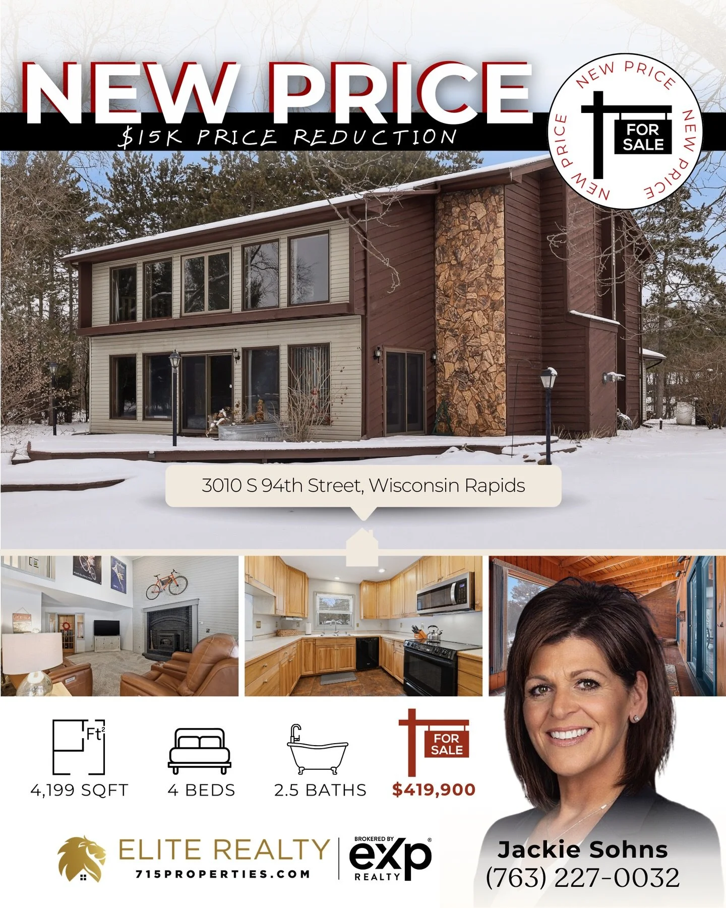 🚨New $15K Price Reduction🚨 This 4 bedroom, 2.5-bath home offers a functional and flexible layout, with three bedrooms located on the main level. Surrounded by mature trees with a wooded backyard and frontage along Four Mile Creek, this property off