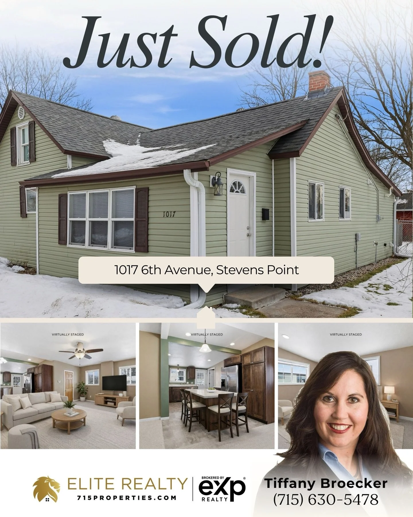 Congratulations to Tiffany&rsquo;s sellers!!! 🏡 Are you considering buying or selling?📱Call Tiffany (715) 630-5478&nbsp;#EliteRealtyTeam #Sold
