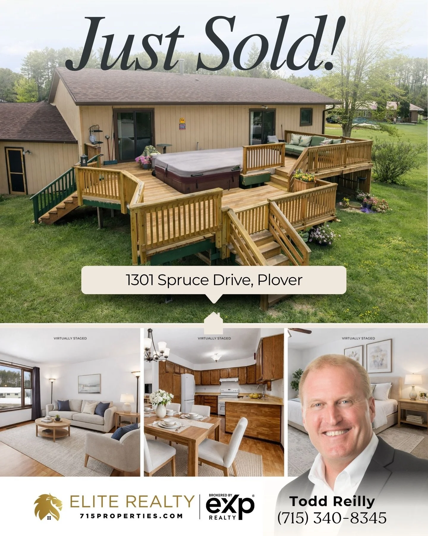 This well-cared-for bi-level home with the perfect balance of privacy, functionality, and lifestyle is&nbsp;#SOLD 🏡 Are you considering buying or selling? 📱Call Todd (715) 340-8345&nbsp;#EliteRealtyTeam #Sold