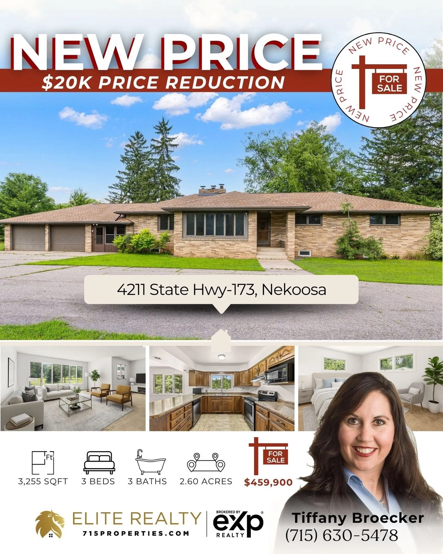 🚨Price Enhancement 🚨 Spectacular 2.60 acre estate features an Executive Ranch home &amp; THREE MASSIVE OUTBUILDINGS offering endless opportunities! 📸 Whether you&rsquo;re dreaming of a private sanctuary, expansive gathering space or home-based bus