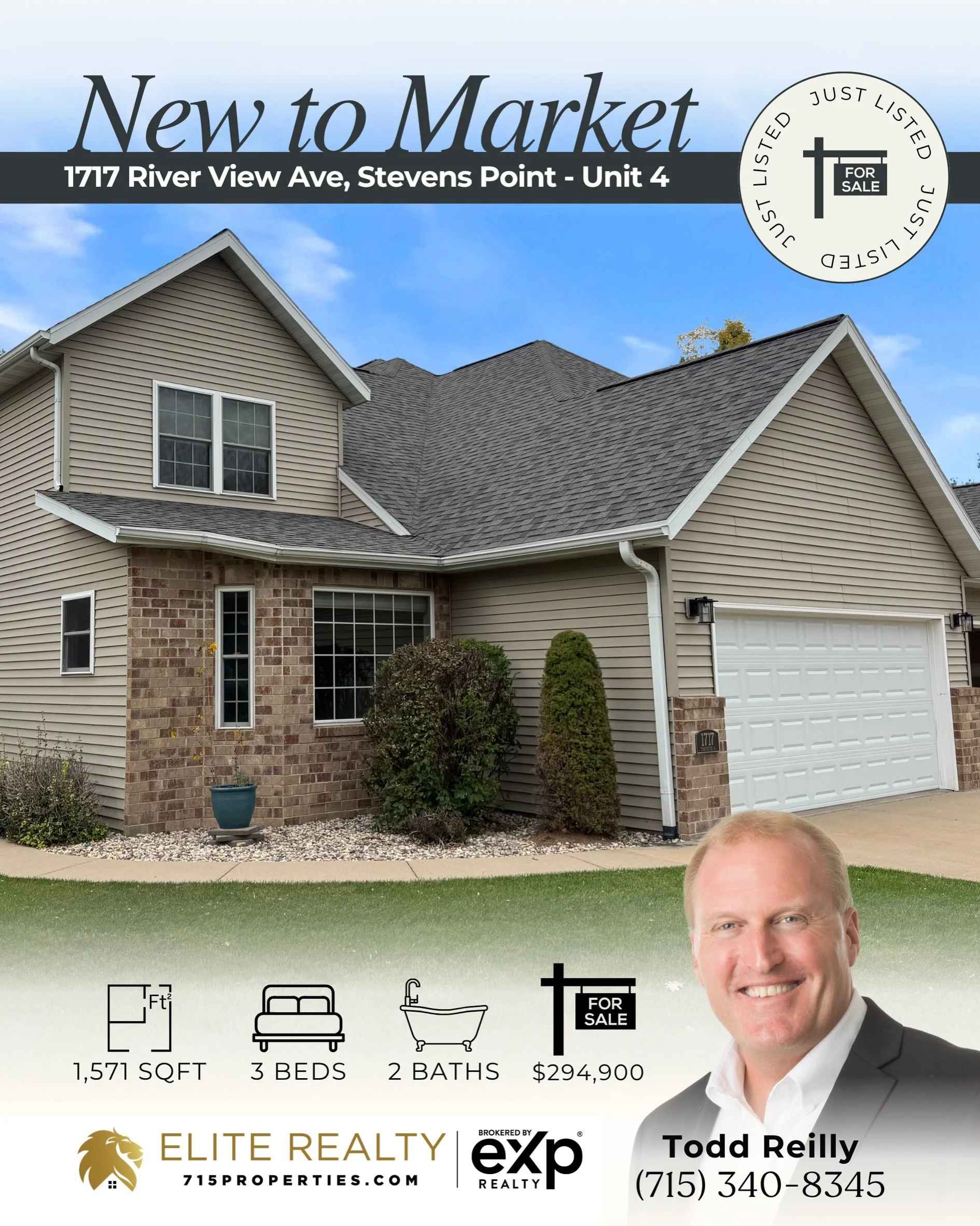 ✨New to Market ✨ Low-Maintenance Living at Riverview Condo! Enjoy the comfort and convenience of this custom-built, one-owner condo in Riverview, one of Stevens Point&rsquo;s finest condominium communities. Enjoy the convenience of condo living with 