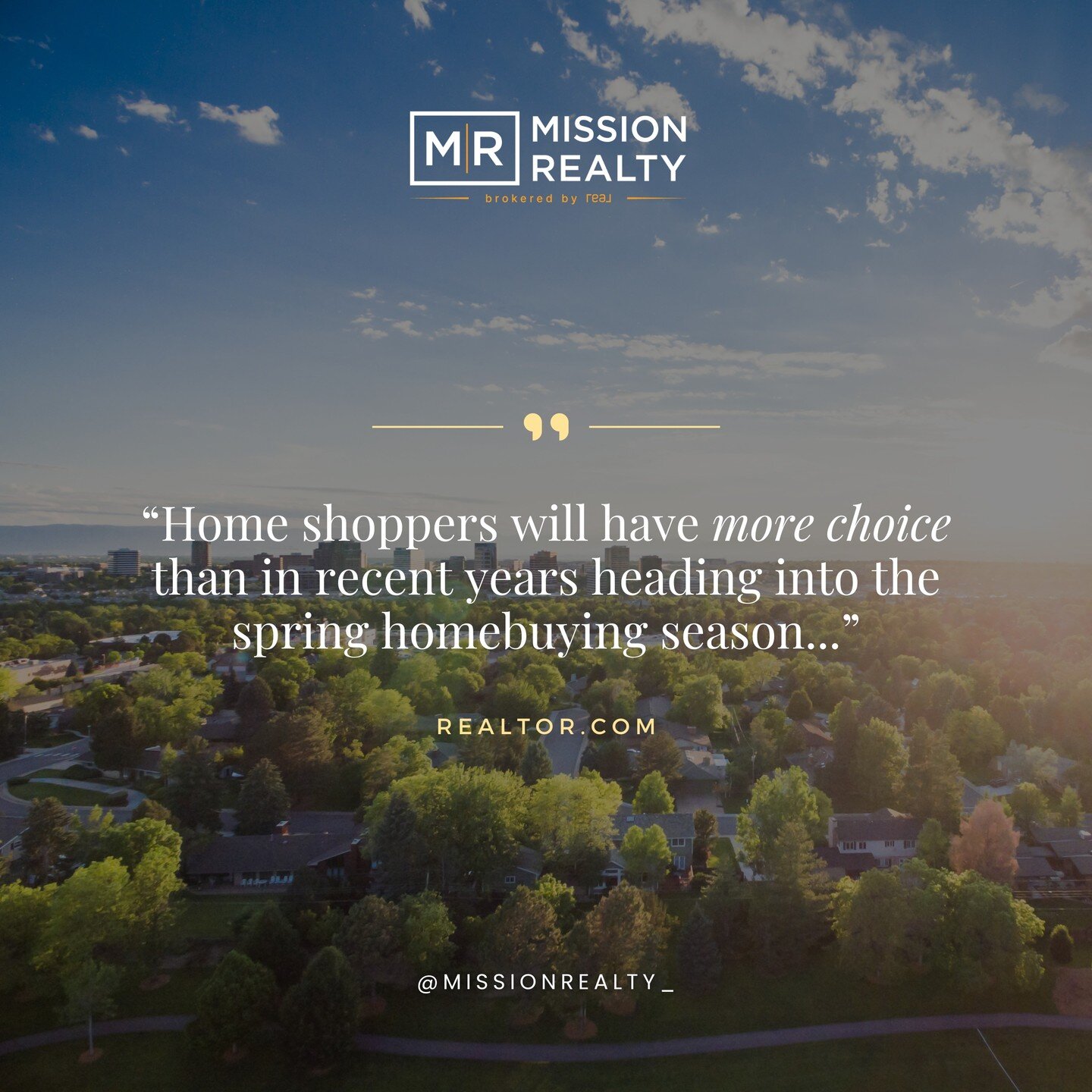 Are you thinking about whether to buy a home or not? Well, spring is the peak homebuying season, and experts say there will be more available homes than last year. That means you'll have more choices for your search. DM us and let&rsquo;s get out and
