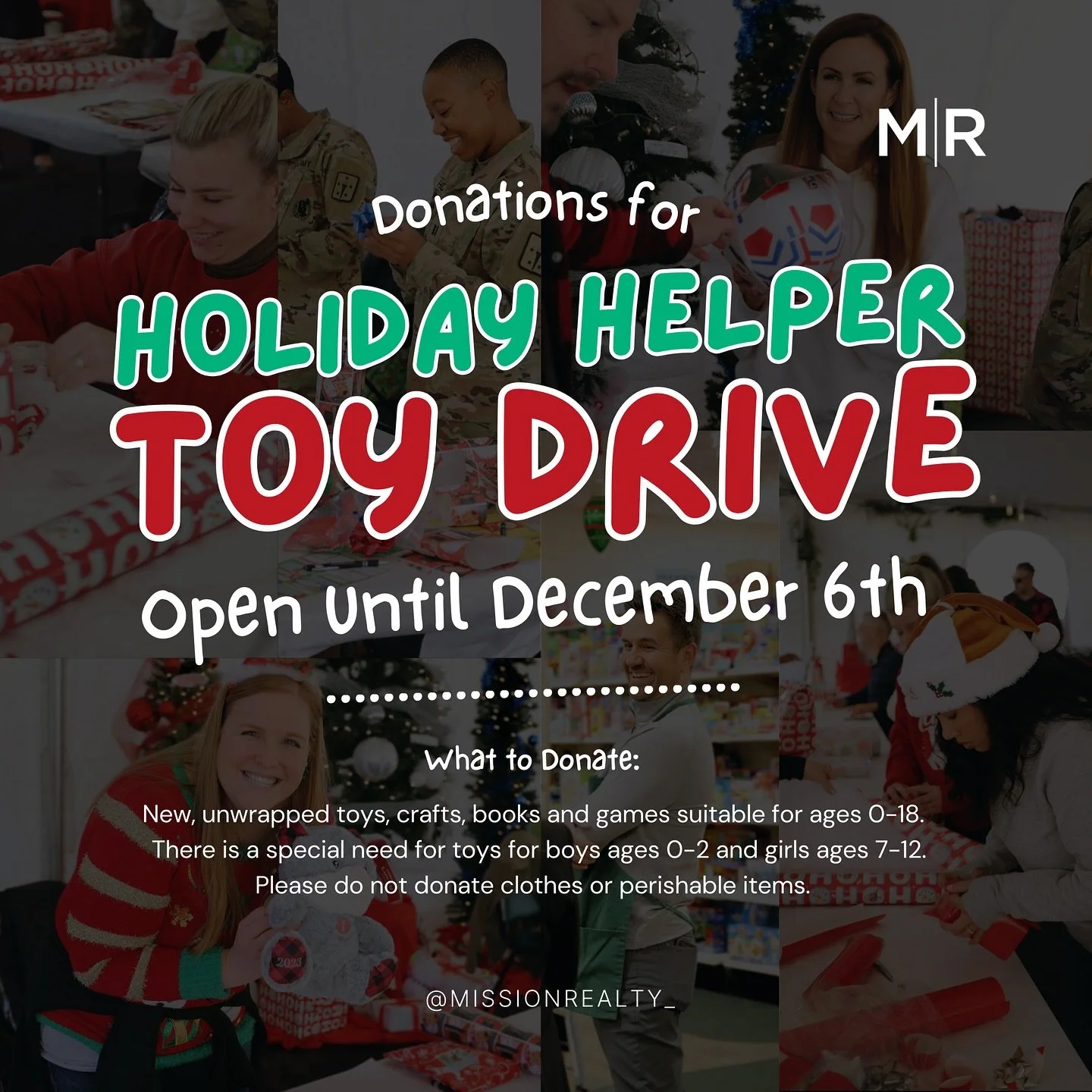 🎁Help us make the holidays brighter! We&rsquo;re partnering with the Holiday Helper Association for a Toy Drive to bring joy to children in need.

📍 Drop off new, unwrapped toys, crafts, books, and games at:
3701 Cox Road, Henrico, VA 23233
📅 Now 