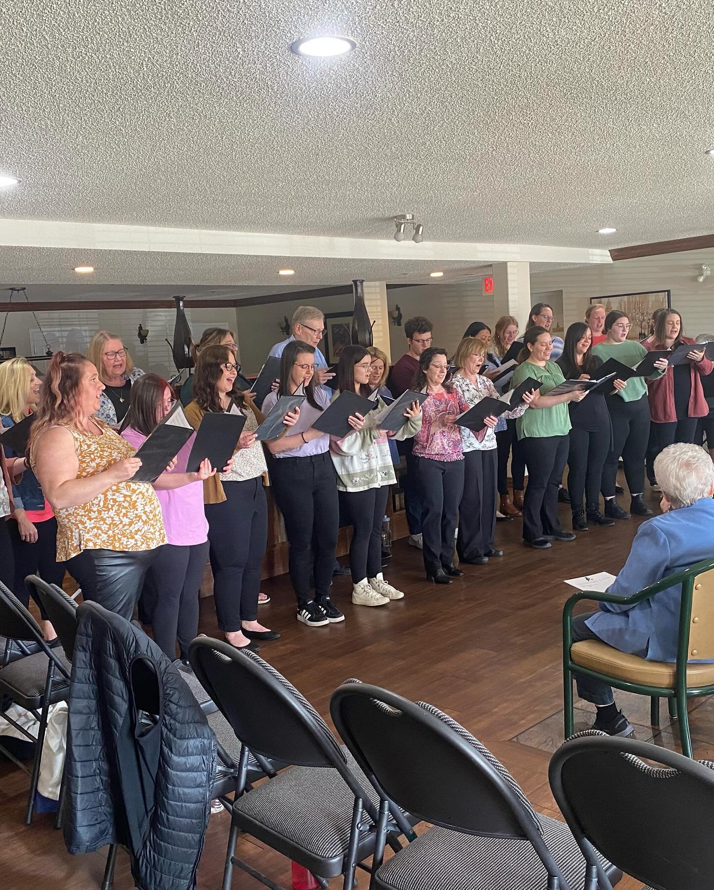 The Beaumont Songbird choir thing at Place Beausejour for an afternoon concert today.

It was such a pleasure to bring some beautiful choral pieces and some incredible solos and small ensembles to our dear friends in this community. 

We also had a l