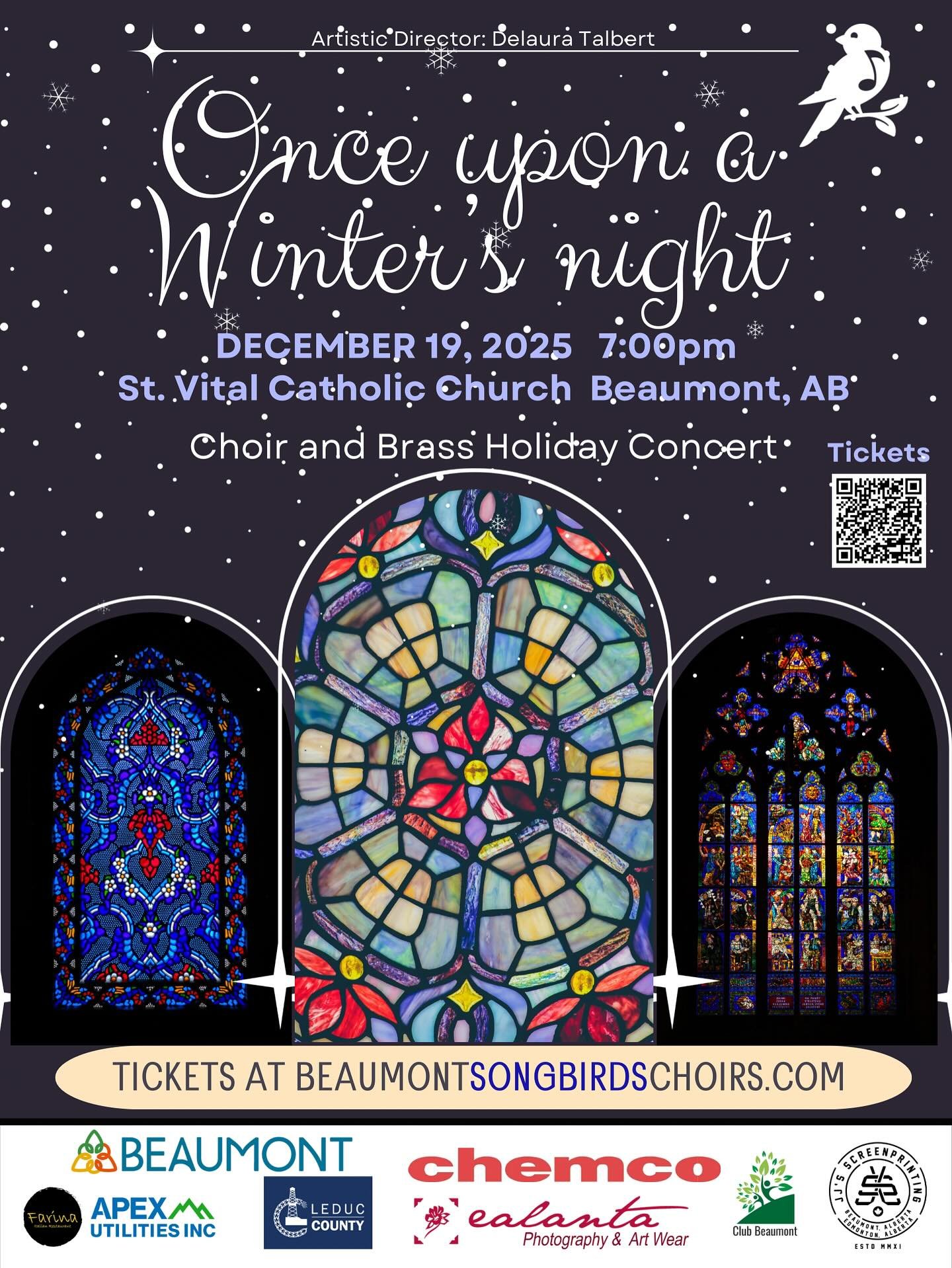 Join us for this magical evening of holiday music on Friday, December 19 at 7:00 PM at St. Vital Catholic Church in Beaumont

We will be joined by The Bok Brass and A Touch of Glass as collaborating artists for the evening. 

You can reserve tickets 