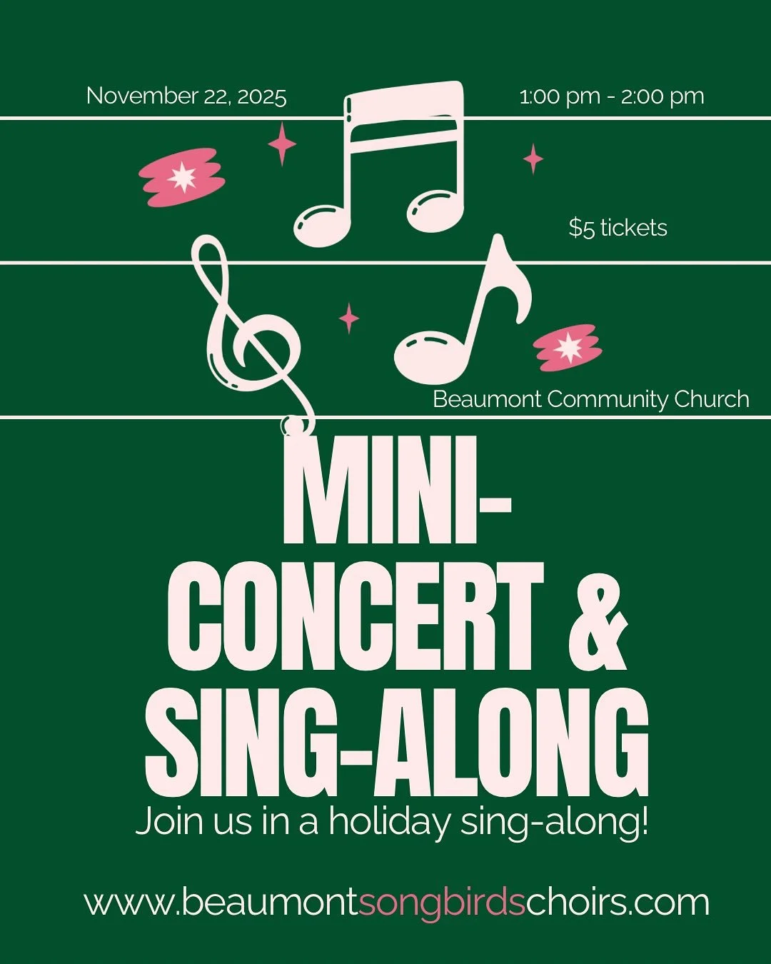 Don&rsquo;t forget to grab your tickets to next Saturday&rsquo;s mini-concert and holiday sing-along 🎄 join us as we&rsquo;ll step into the holiday season and share some festive cheer with our community! 

Admission is free for seniors 50+ and all o