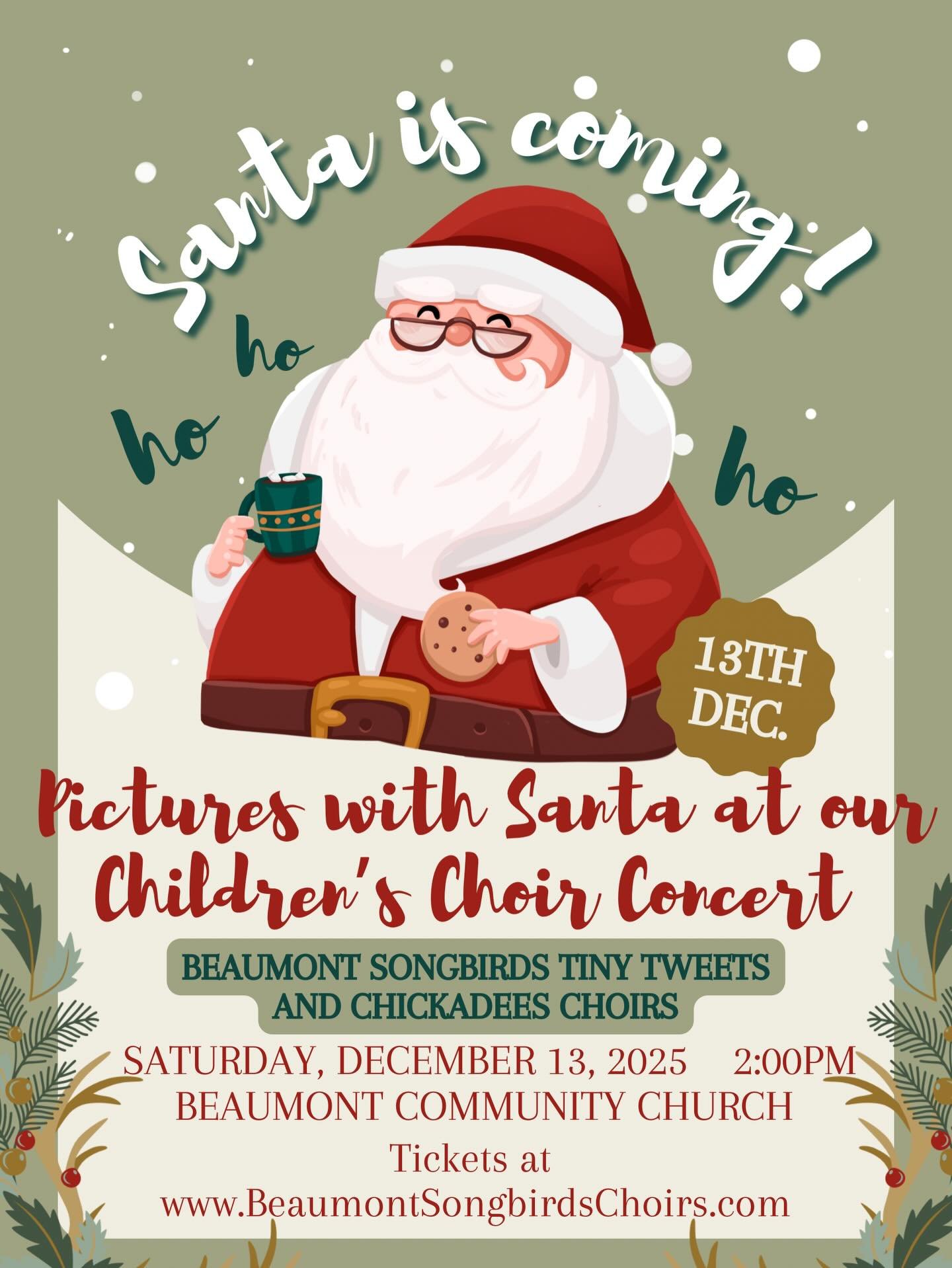 Join us next Saturday for our annual children&rsquo;s Christmas concert!

This year our concert has a lot of extra fun activities, including a whole picture booth with Santa. Take home a memento picture of your children with Santa and keep the Christ