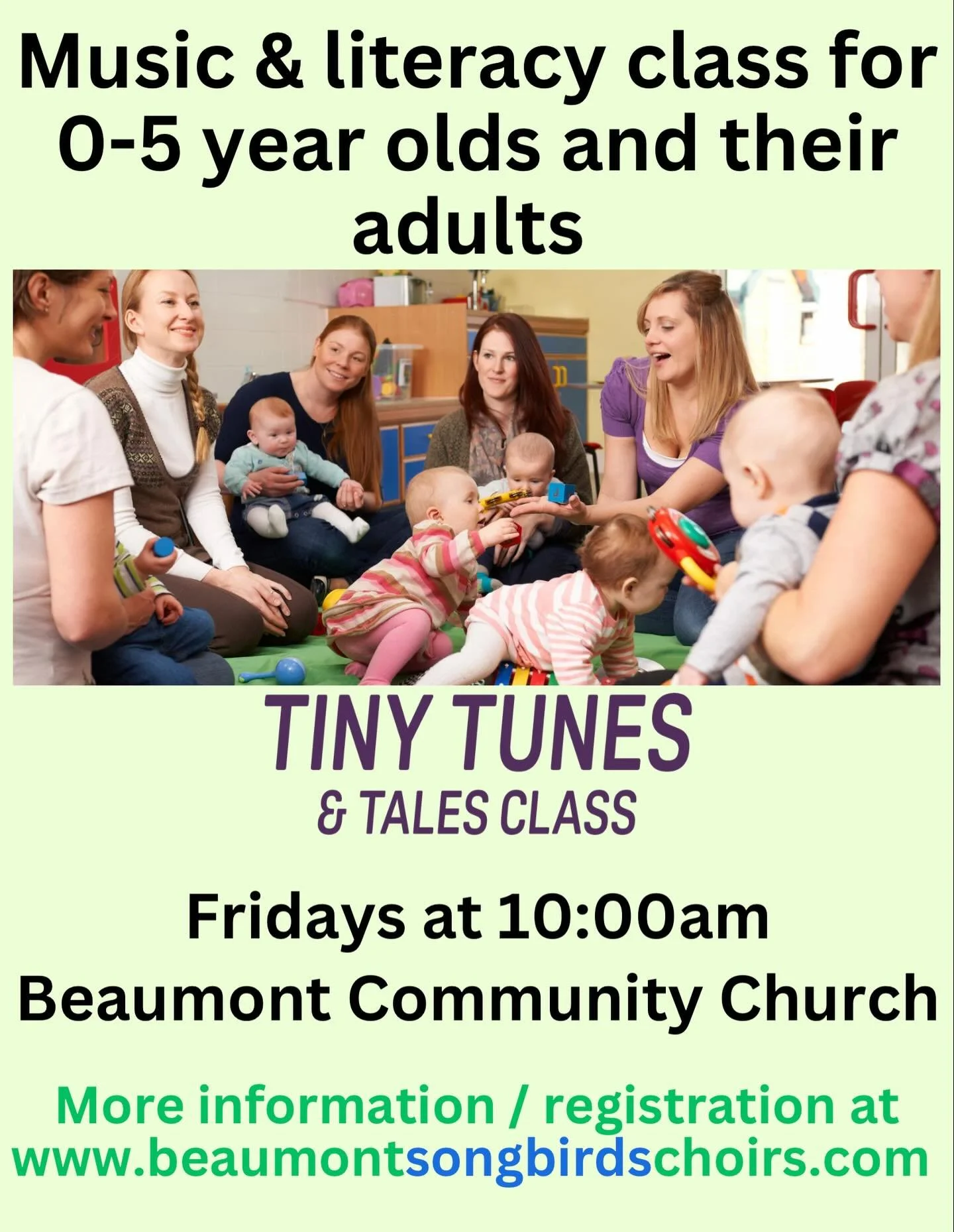 This class is for our littlest students and their grown-ups.

If you&rsquo;re a parent, auntie, grandparent, or other guardian, we would love for you to join our class with your little one and experience the joy of music and early childhood literacy.