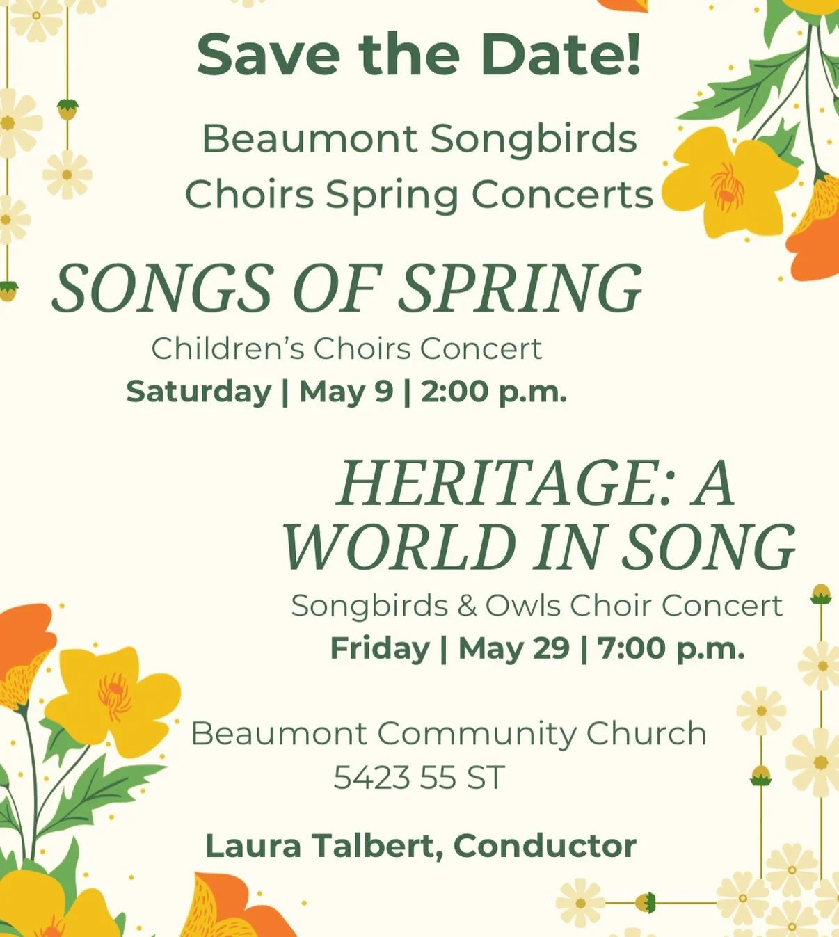 Save the concert dates!!