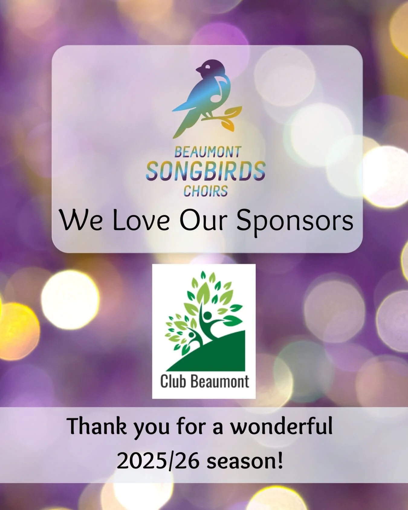 Club Beaumont has been a sponsor of the choirs for years, and we are so grateful for their continued support of children&rsquo;s programming in Beaumont!