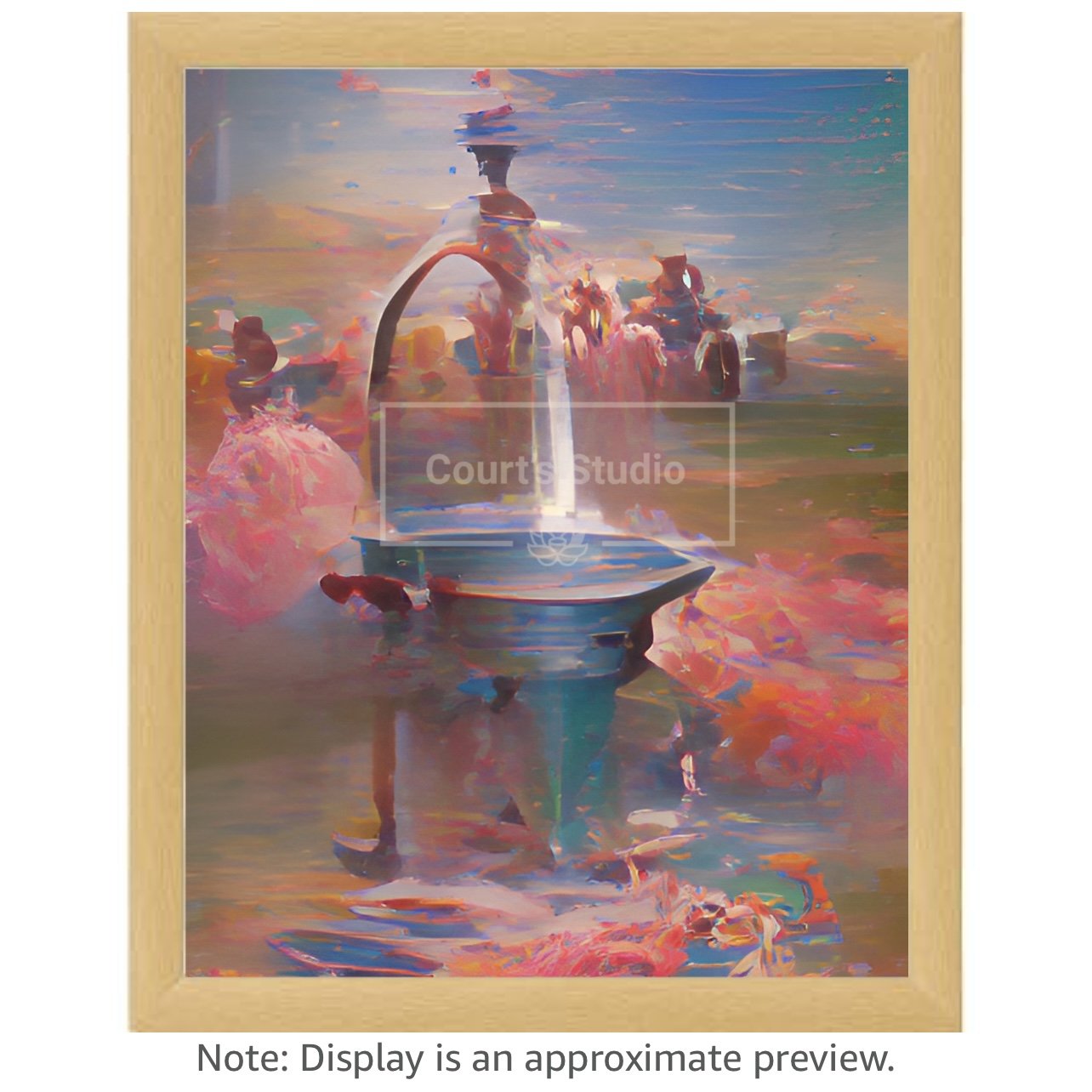 Custom 16x20 synesthesia art canvas with a classic neutral frame, showcasing vibrant and immersive visuals and sounds.