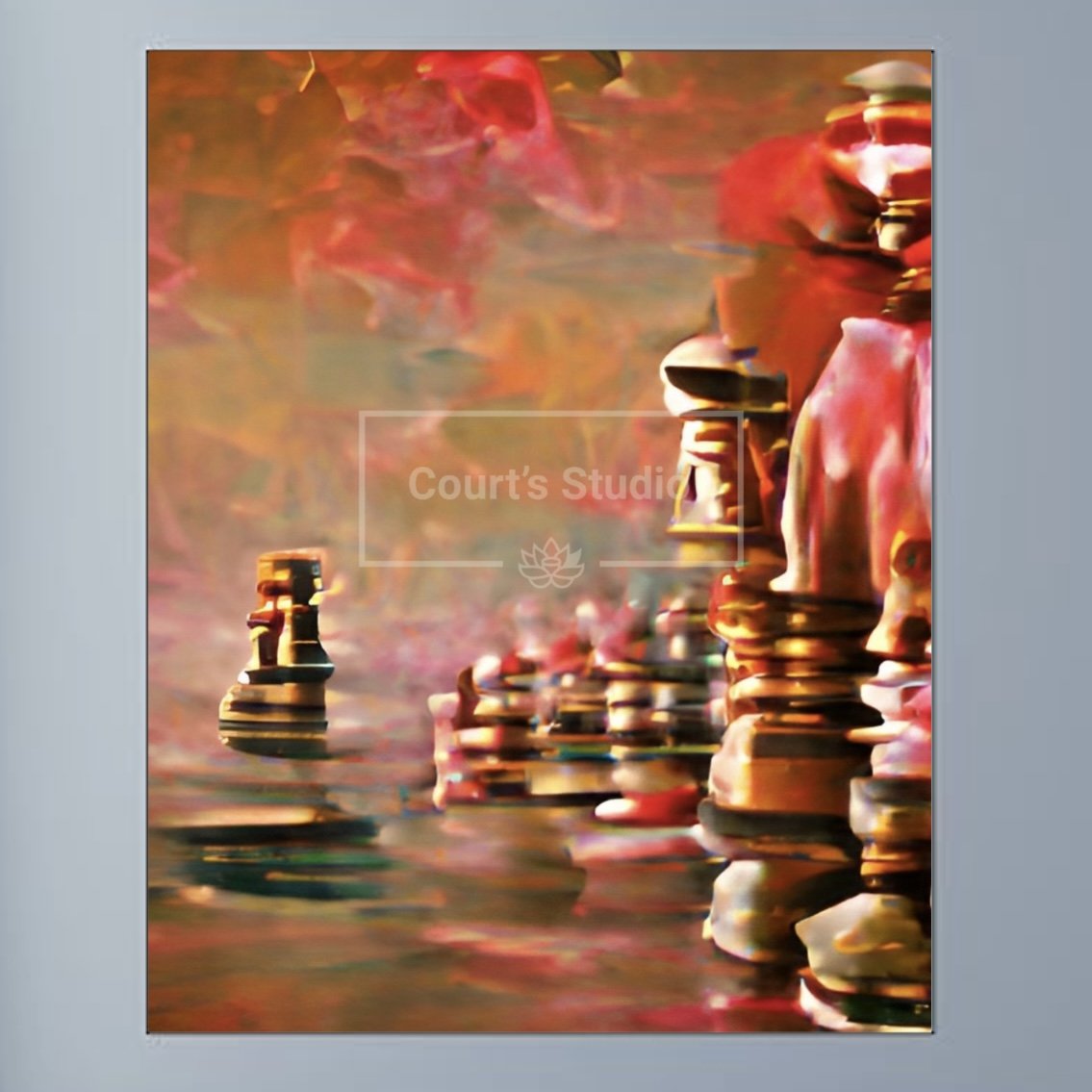 Unframed 16x20 synesthesia art canvas, highlighting the raw beauty of vibrant visuals and sounds without a frame.