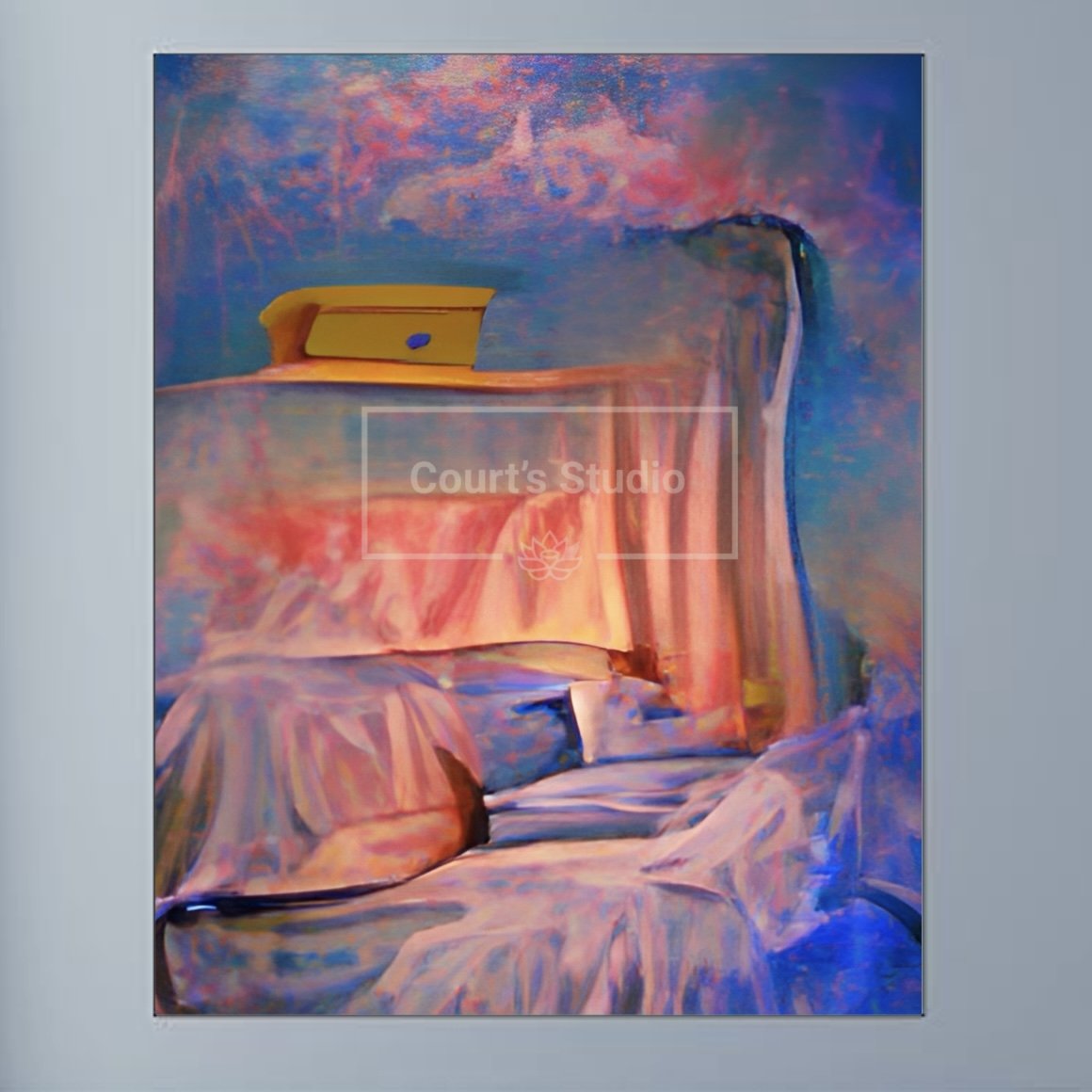 Unframed 16x20 synesthesia art canvas, highlighting the raw beauty of vibrant visuals and sounds without a frame.
