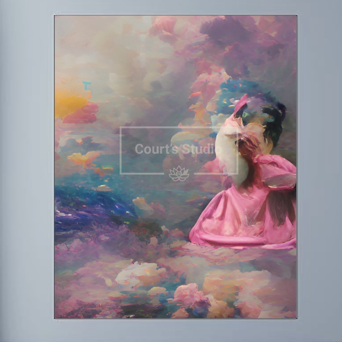 Unframed 16x20 synesthesia art canvas, highlighting the raw beauty of vibrant visuals and sounds without a frame.