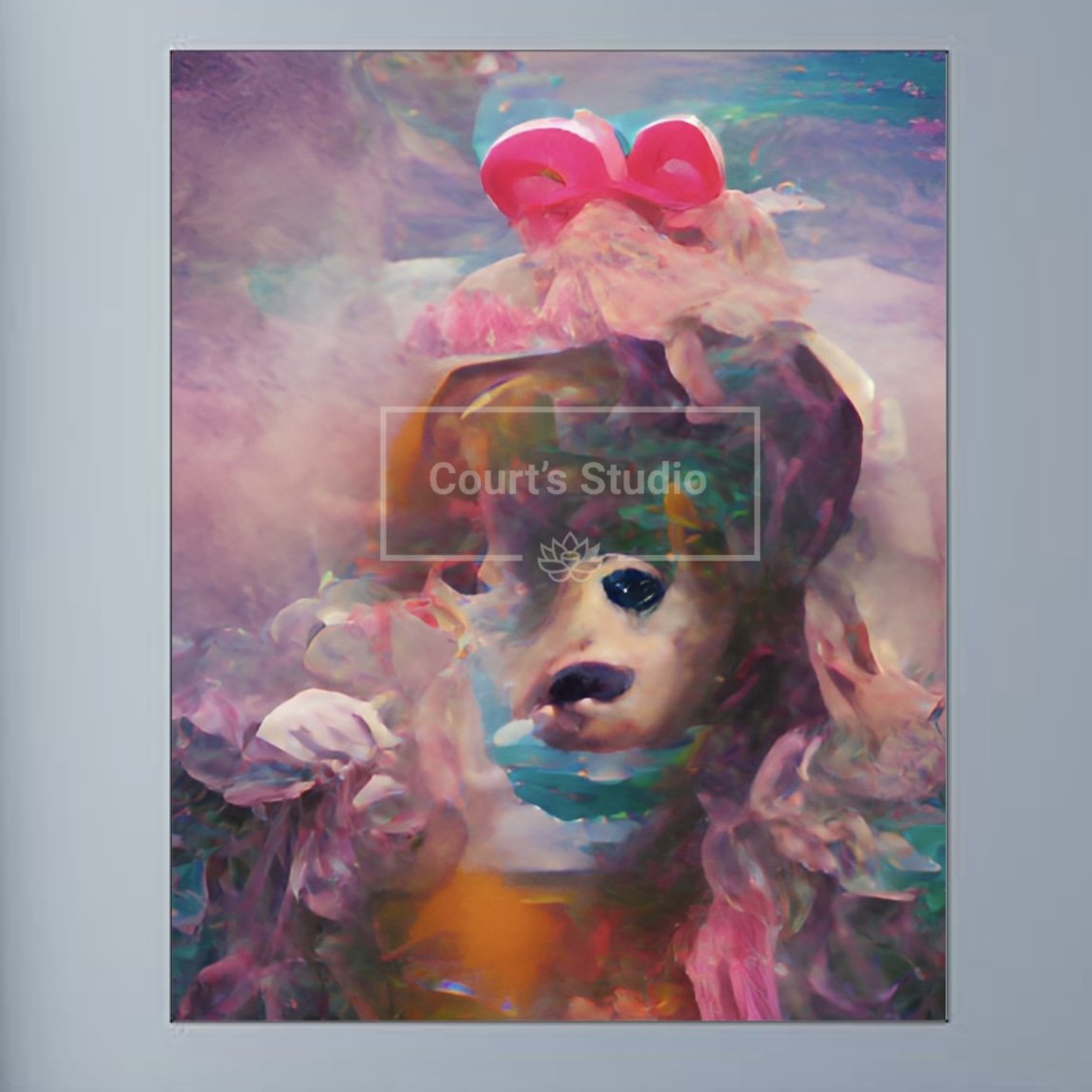 Unframed 16x20 synesthesia art canvas, highlighting the raw beauty of vibrant visuals and sounds without a frame.