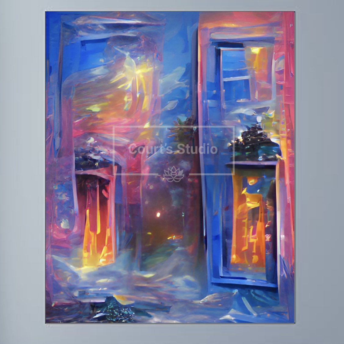 Unframed 16x20 synesthesia art canvas, highlighting the raw beauty of vibrant visuals and sounds without a frame.