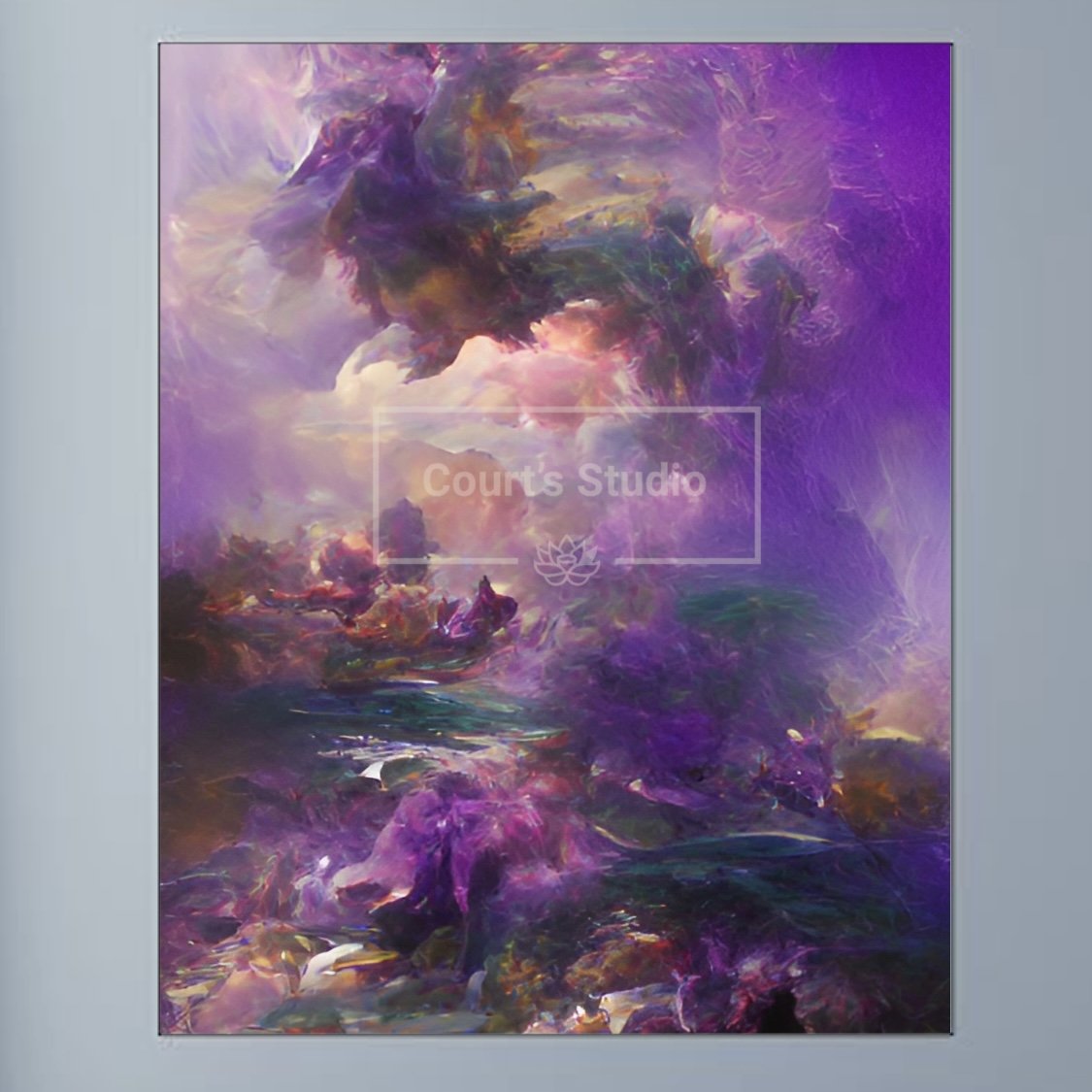 Unframed 16x20 synesthesia art canvas, highlighting the raw beauty of vibrant visuals and sounds without a frame.