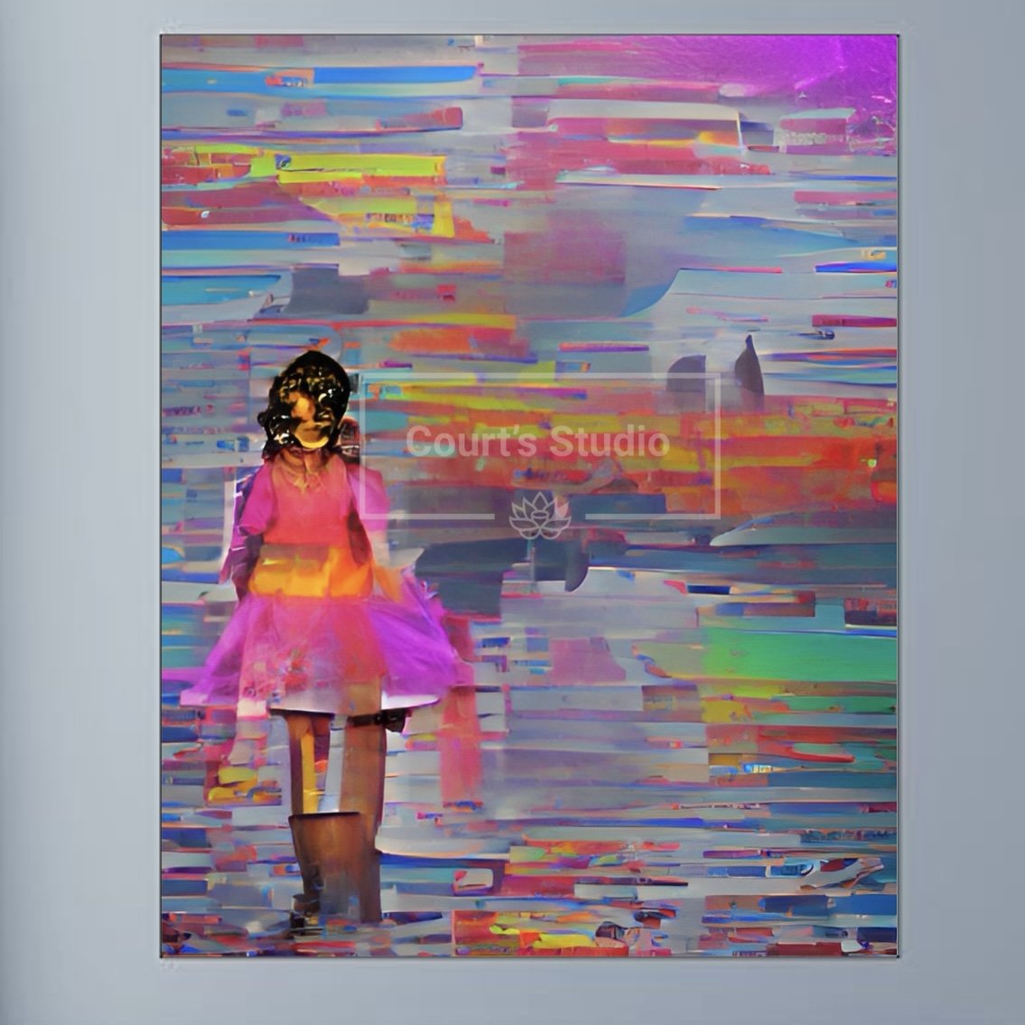 Unframed 16x20 synesthesia art canvas, highlighting the raw beauty of vibrant visuals and sounds without a frame.