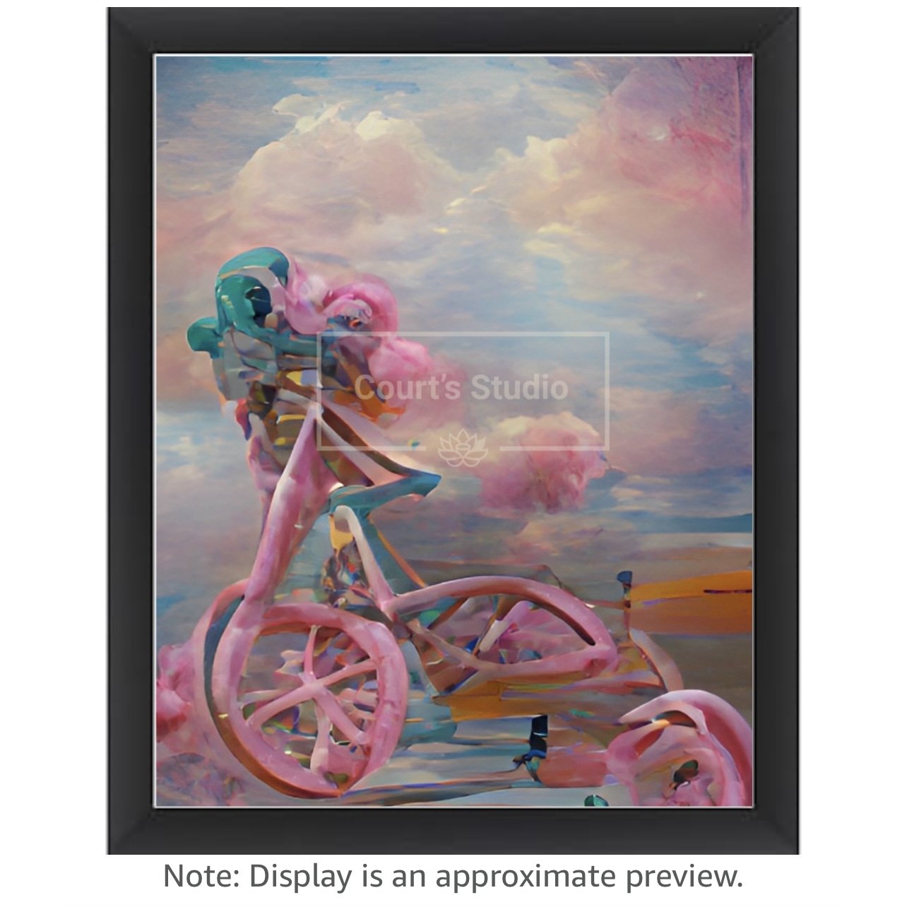Custom 16x20 synesthesia art canvas with a sleek black frame, blending vibrant visuals and sounds in a unique design.