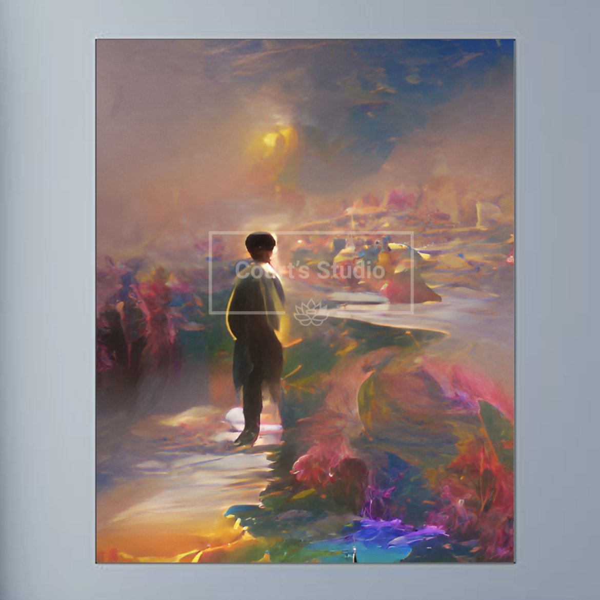 Unframed 16x20 synesthesia art canvas, highlighting the raw beauty of vibrant visuals and sounds without a frame.