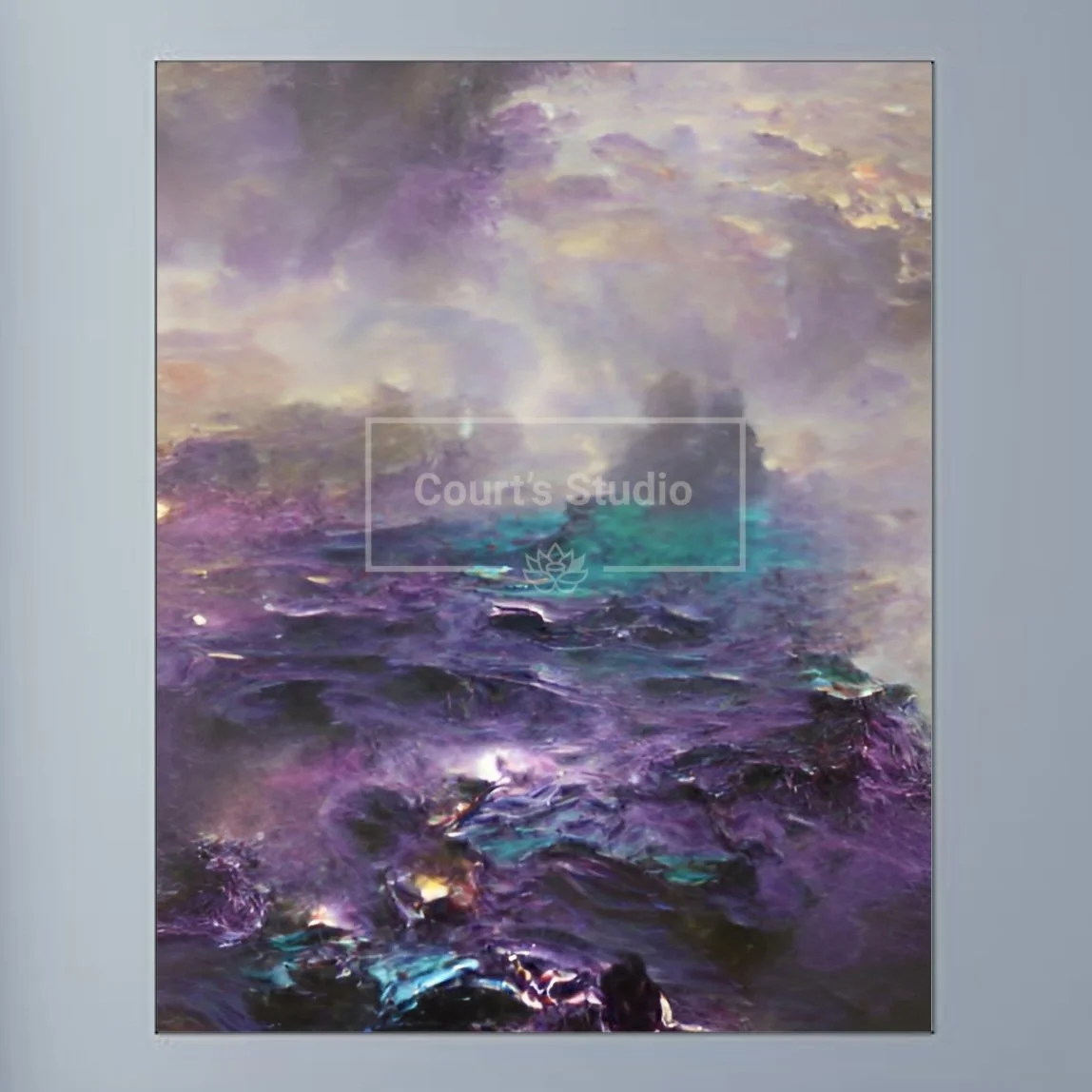 Unframed 16x20 synesthesia art canvas, highlighting the raw beauty of vibrant visuals and sounds without a frame.