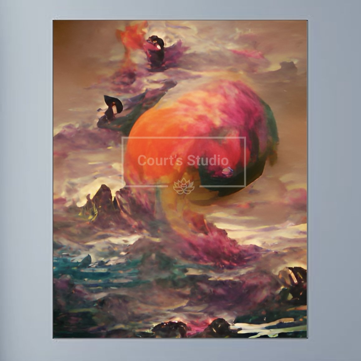 Unframed 16x20 synesthesia art canvas, highlighting the raw beauty of vibrant visuals and sounds without a frame.
