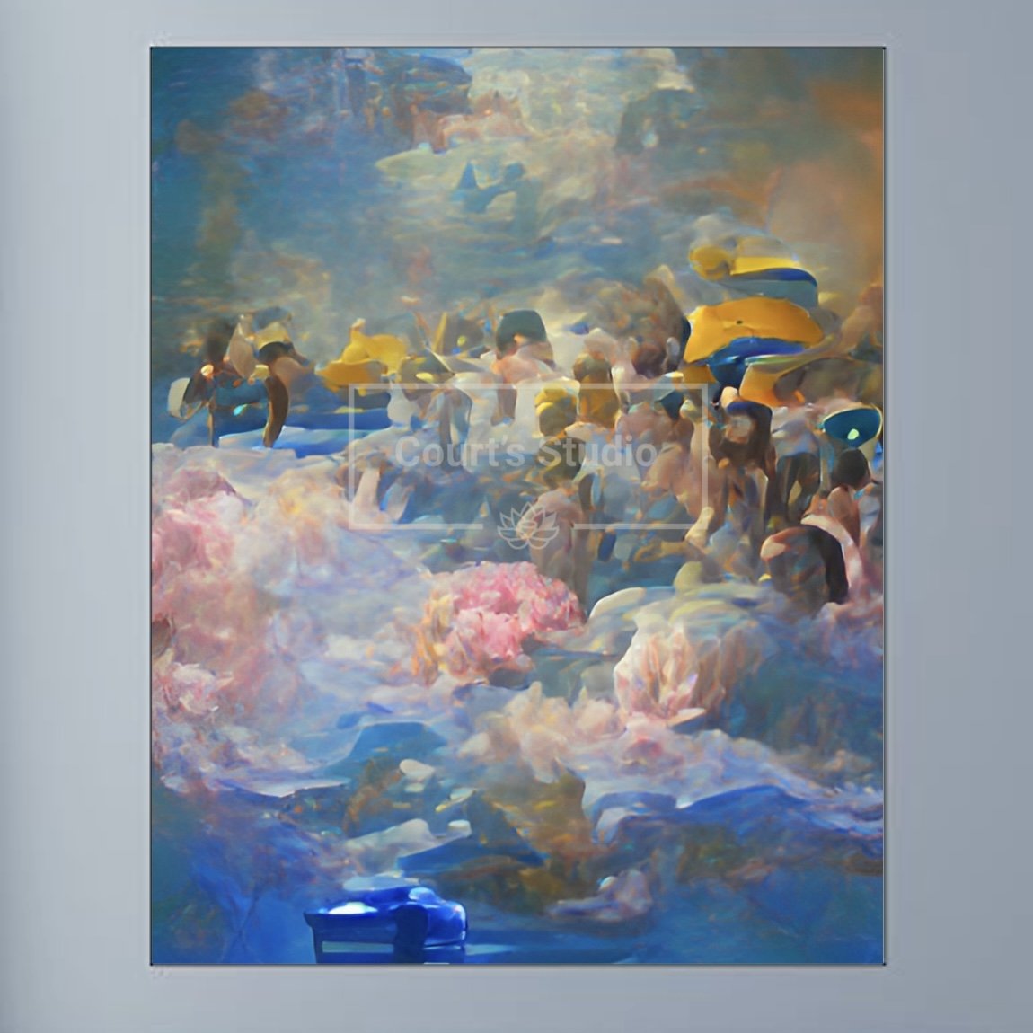 Unframed 16x20 synesthesia art canvas, highlighting the raw beauty of vibrant visuals and sounds without a frame.